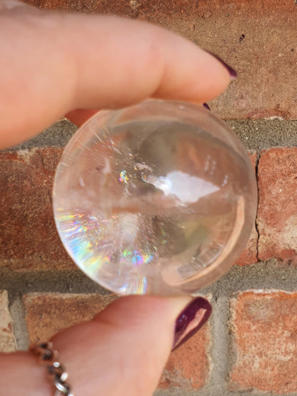 A Grade Clear Quartz Sphere with Rainbows