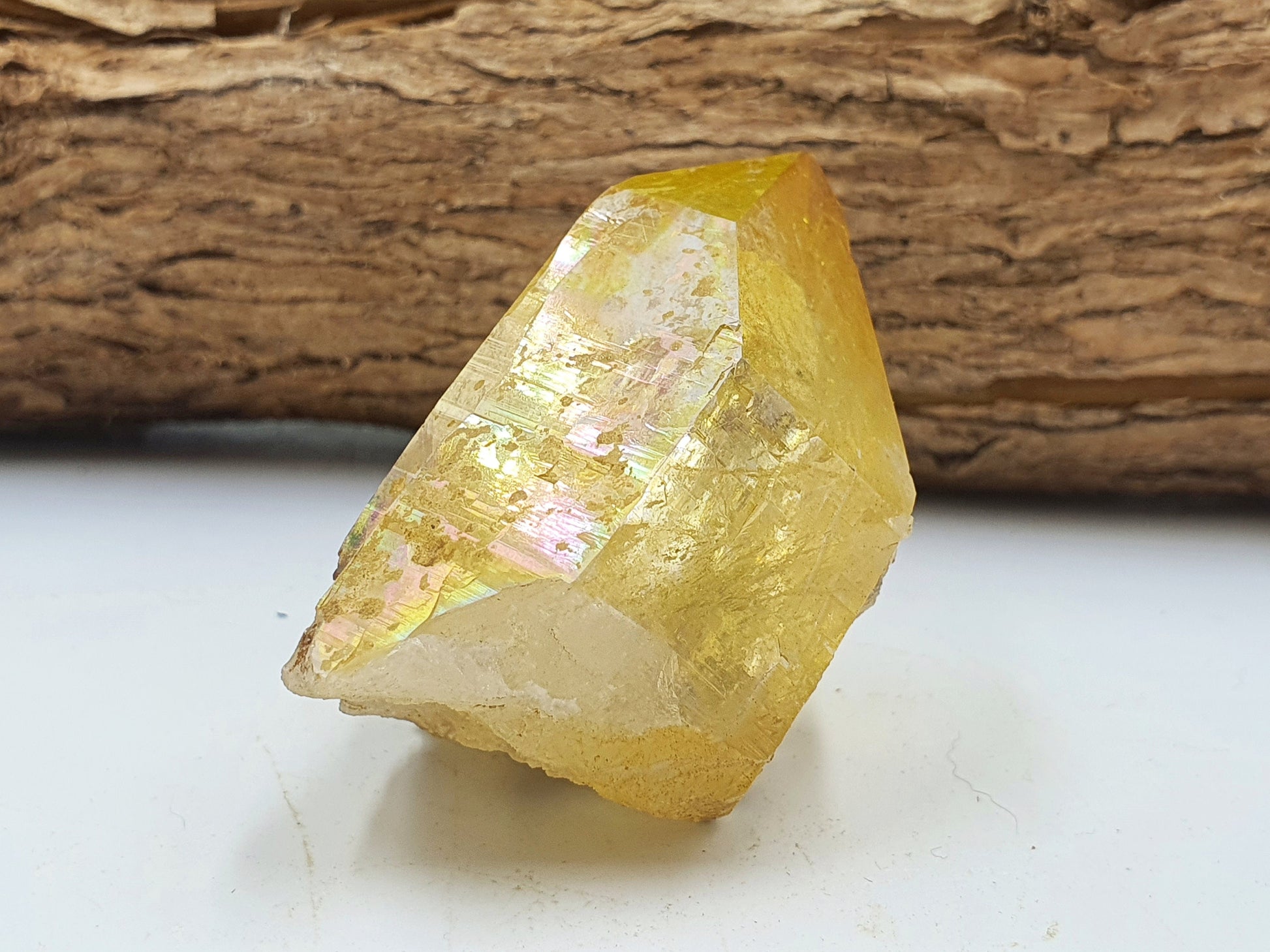 Rare Natural Rainbow Aura Yellow Himalayan Quartz Point