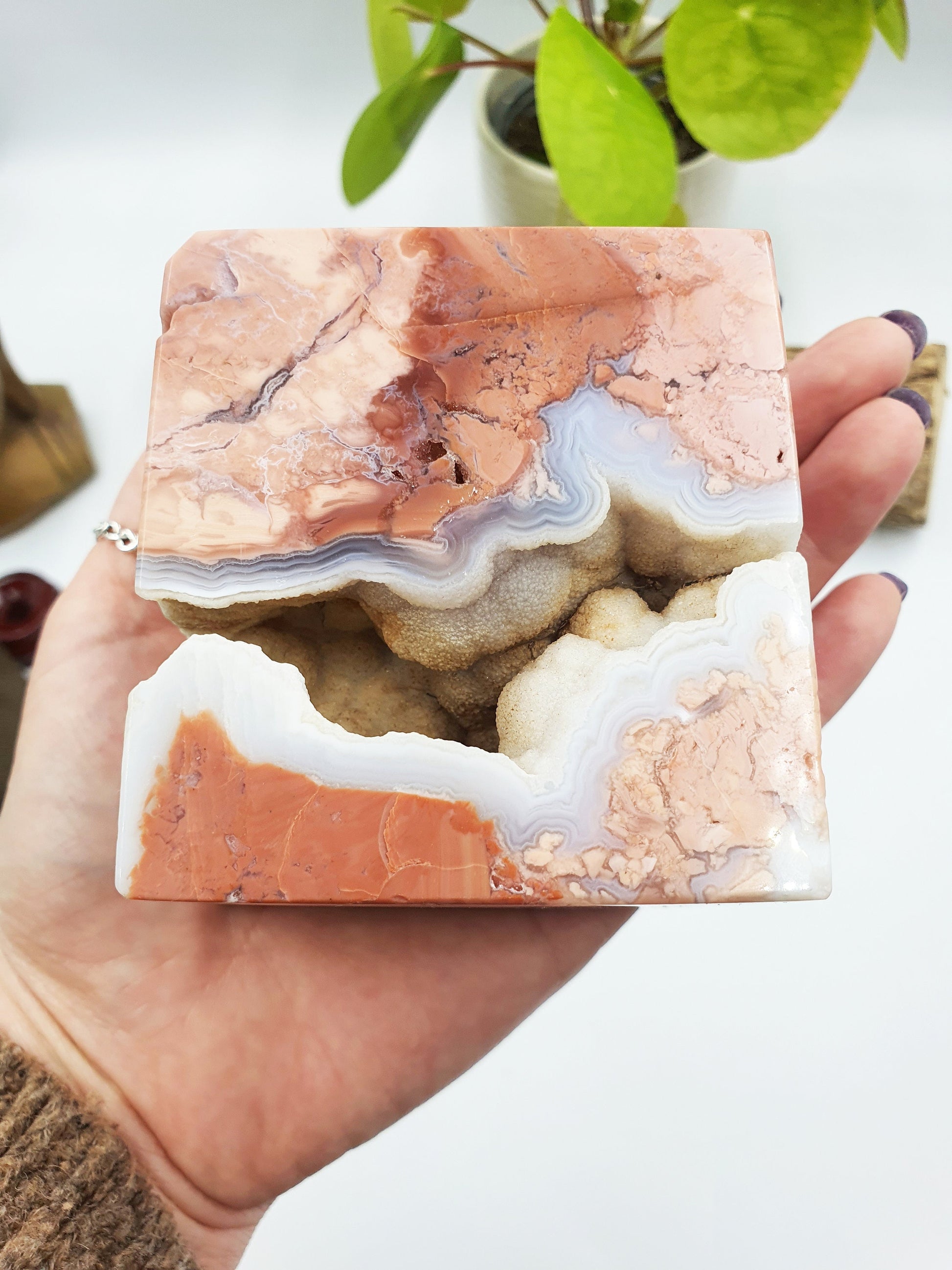 Pink Agate Cube