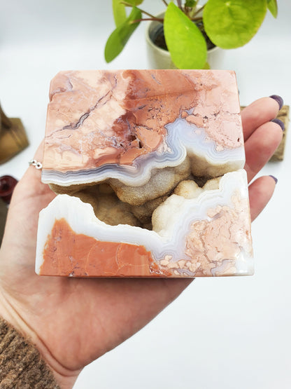 Pink Agate Cube