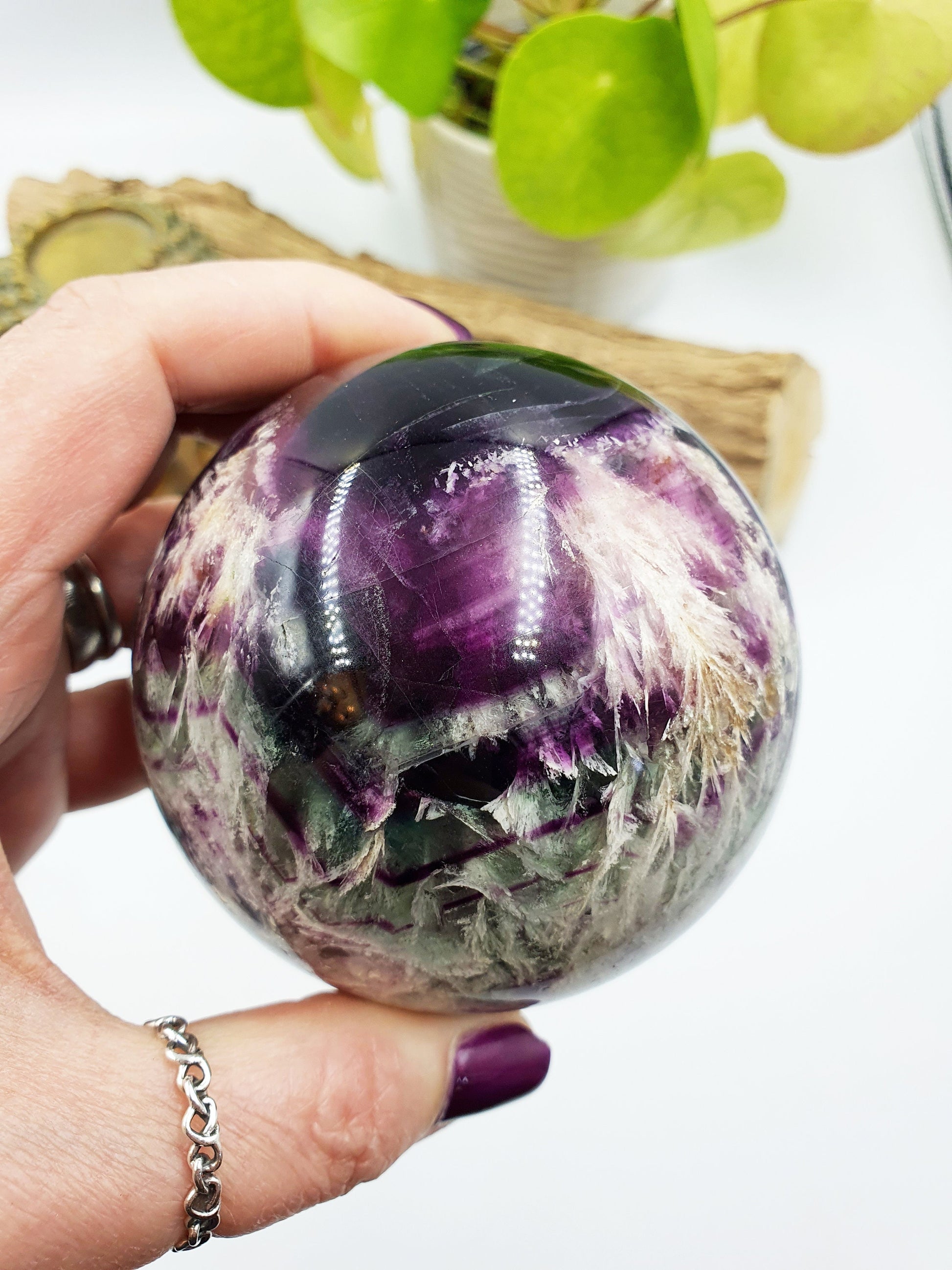 Feather Fluorite Sphere