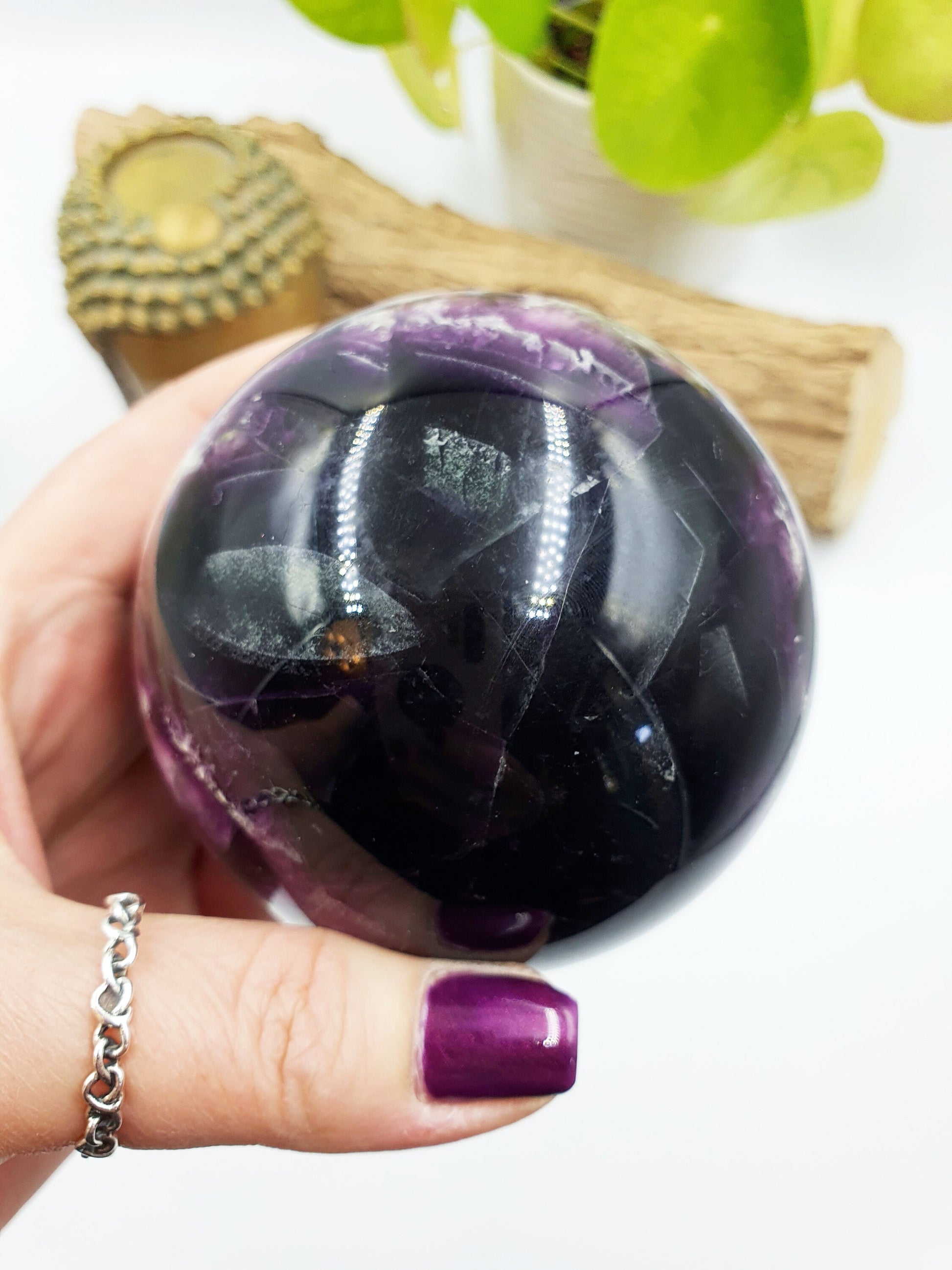 Feather Fluorite Sphere