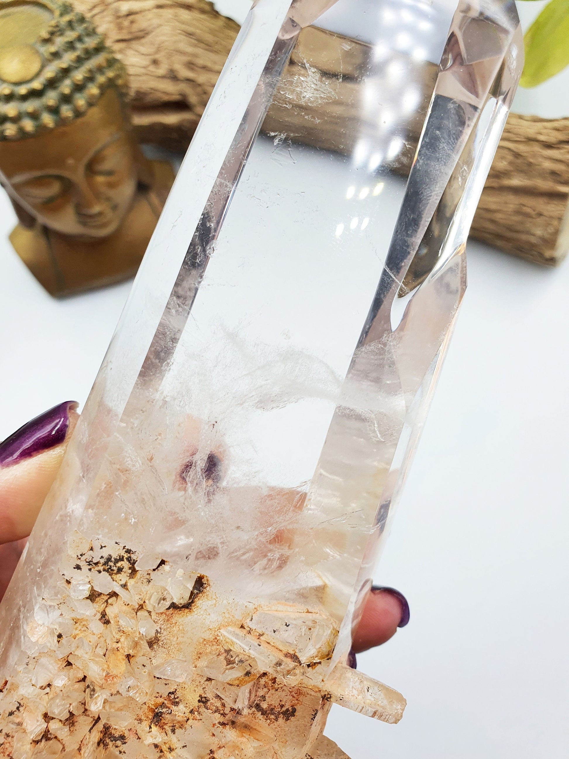 Large Clear Manifestation Quartz Point