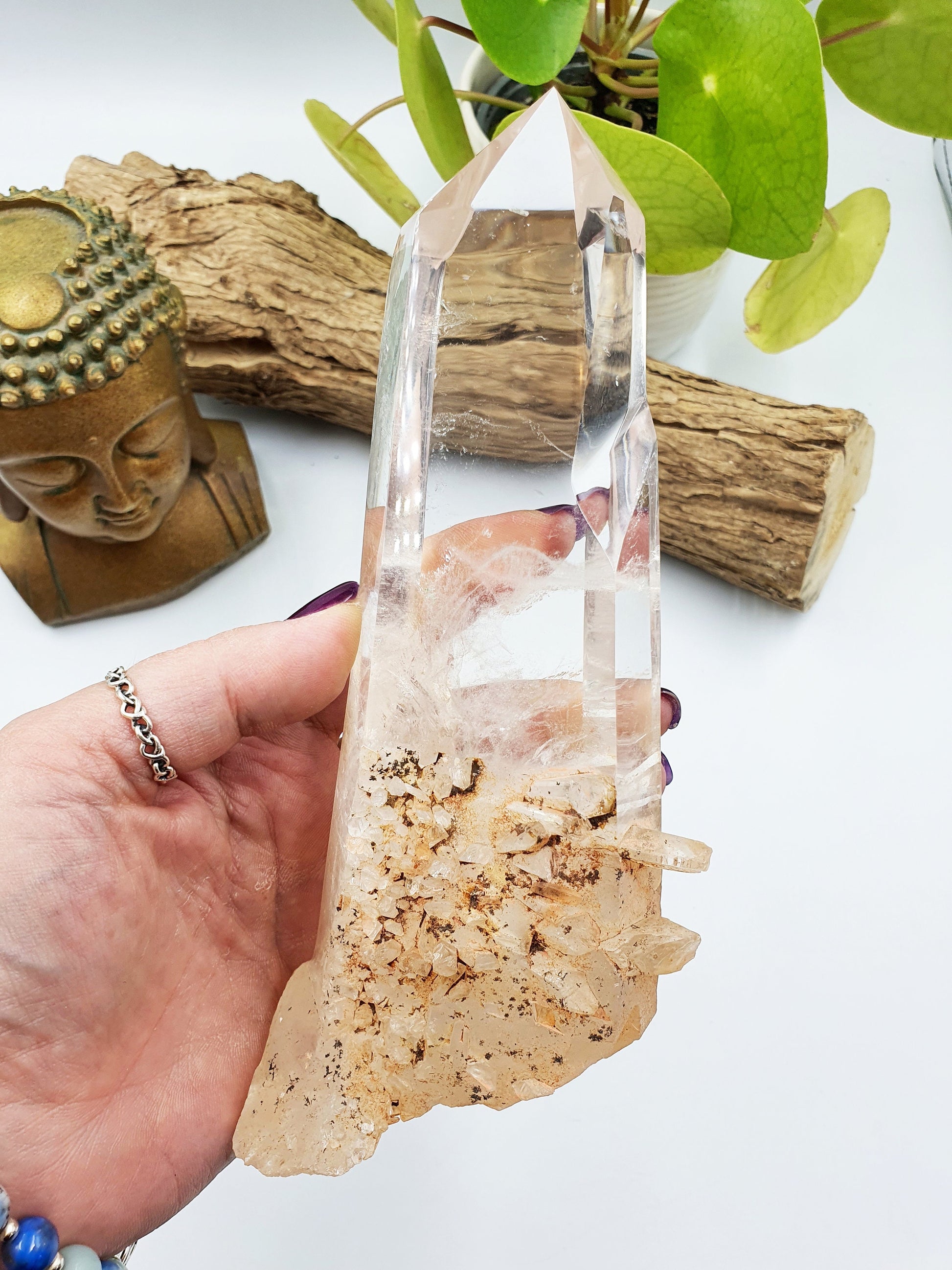 Large Clear Manifestation Quartz Point