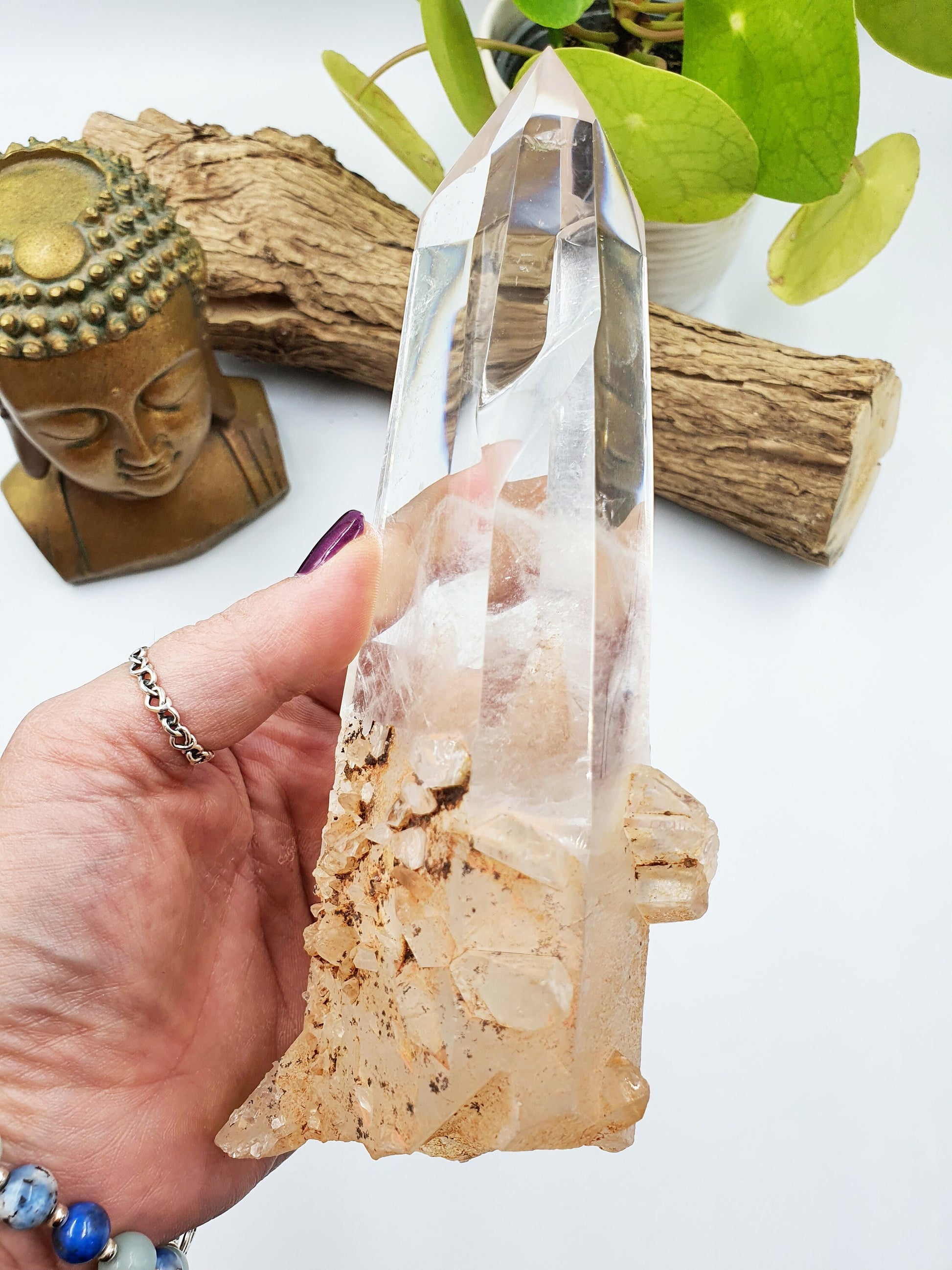 Large Clear Manifestation Quartz Point