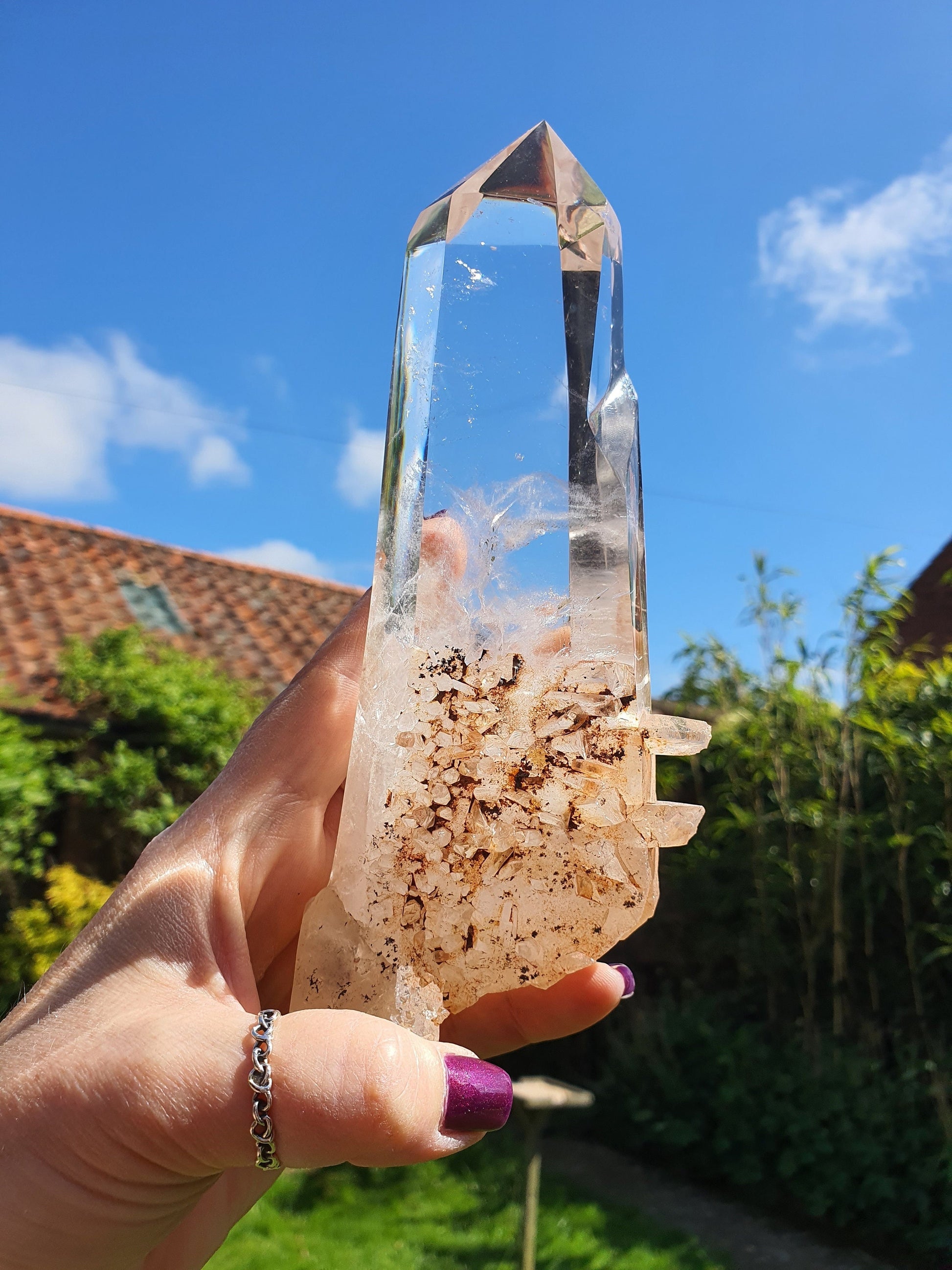 Large Clear Manifestation Quartz Point