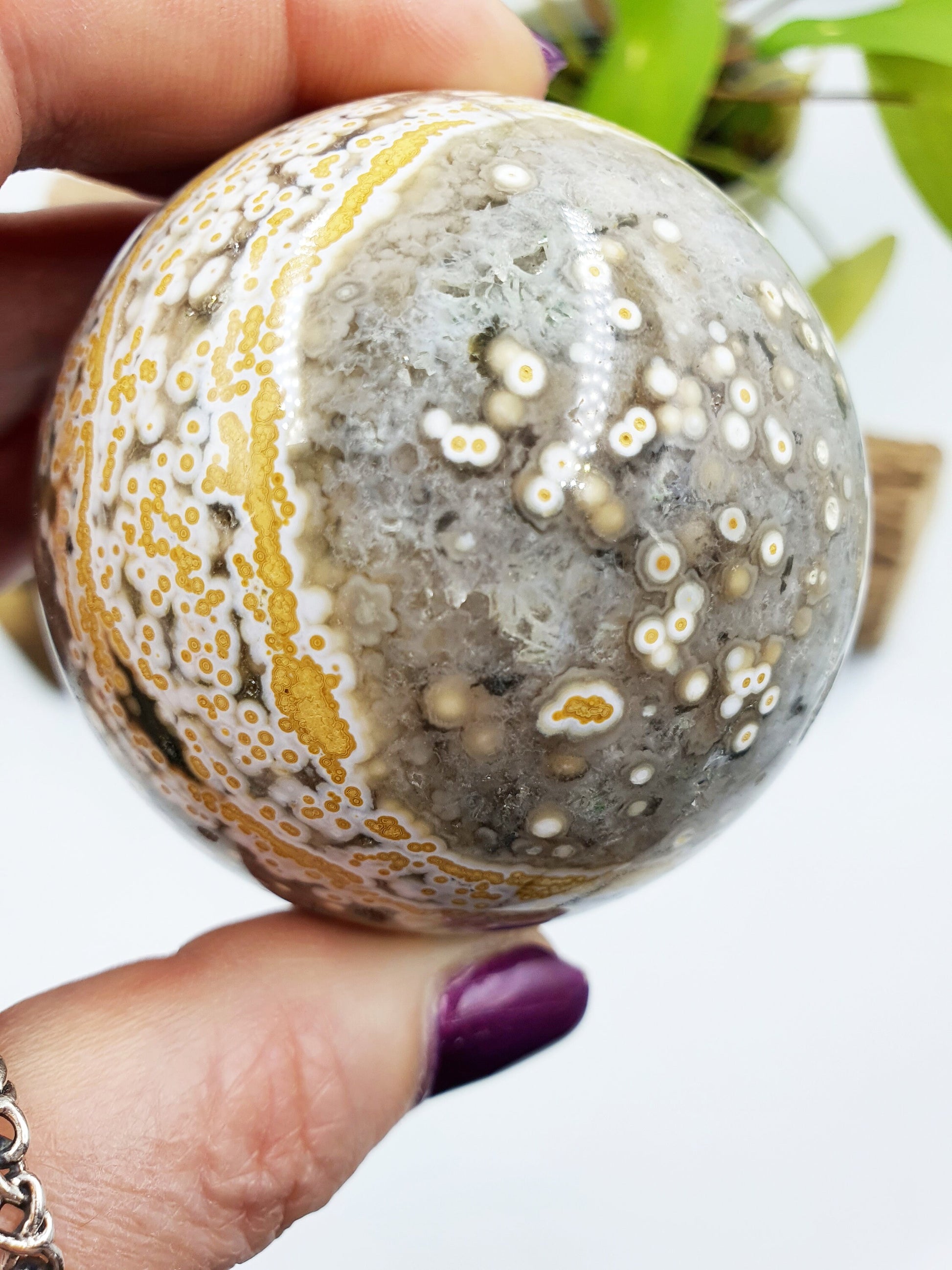 Orbicular Ocean Jasper Sphere