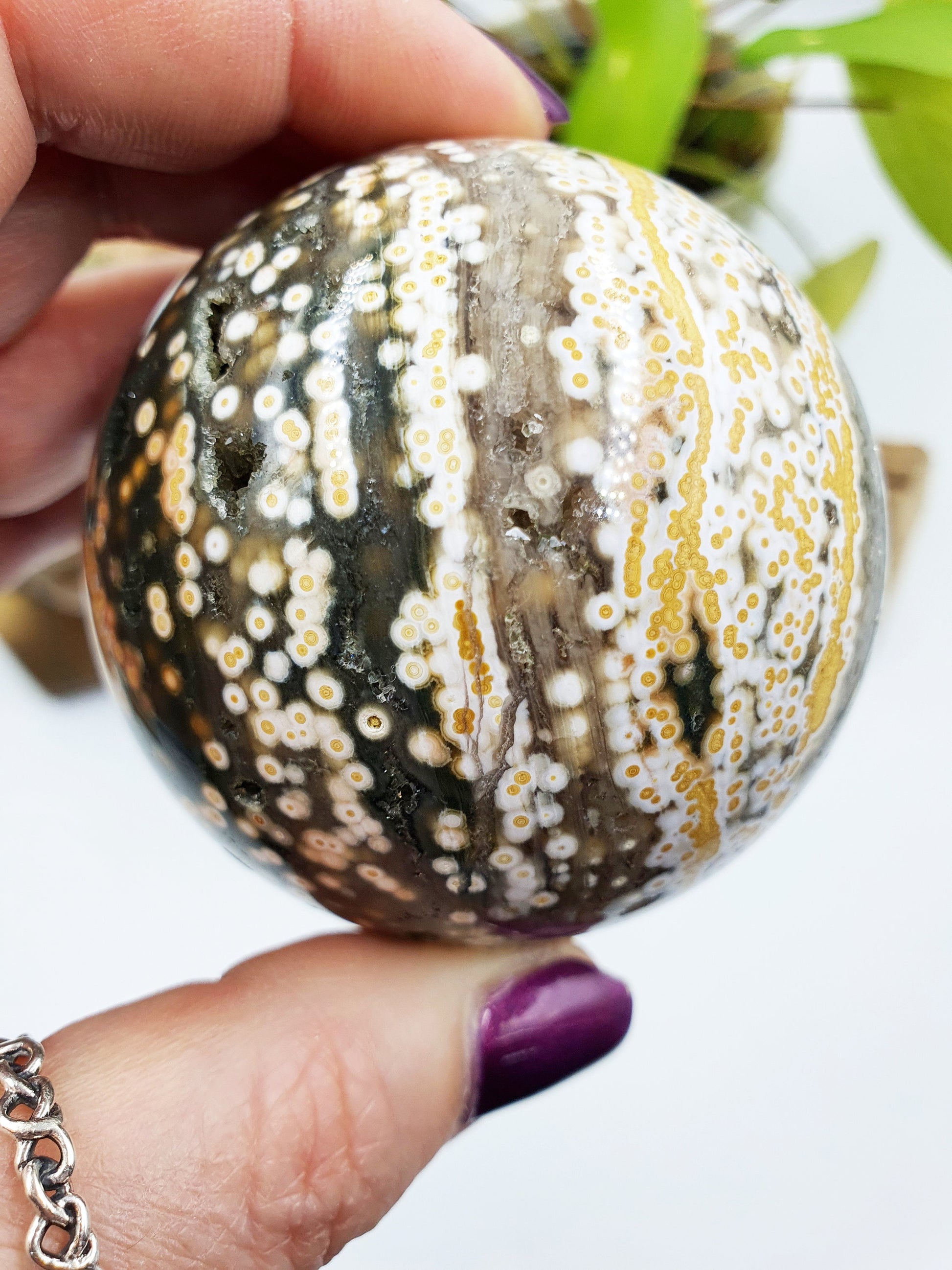 Orbicular Ocean Jasper Sphere