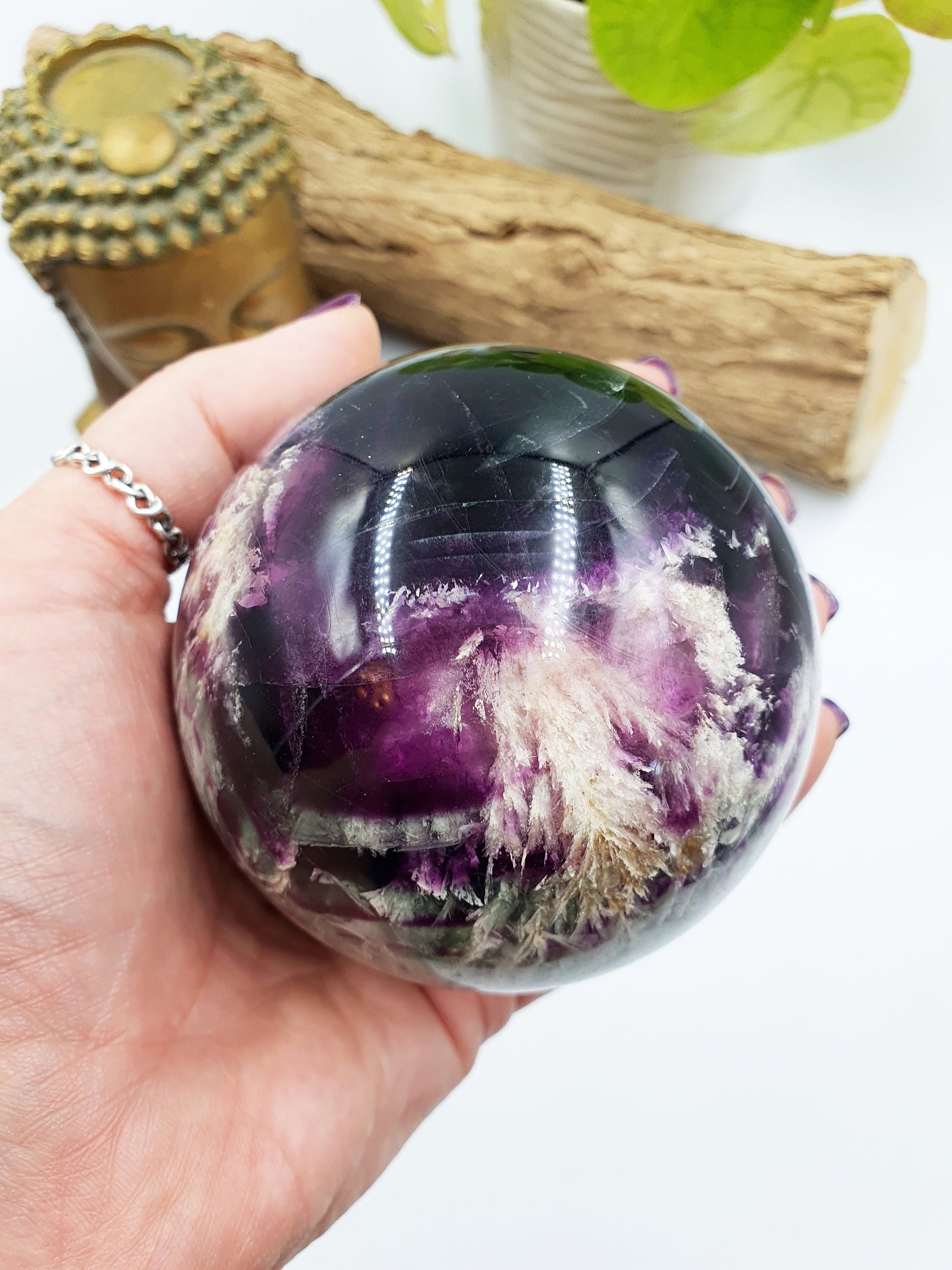 Feather Fluorite Sphere