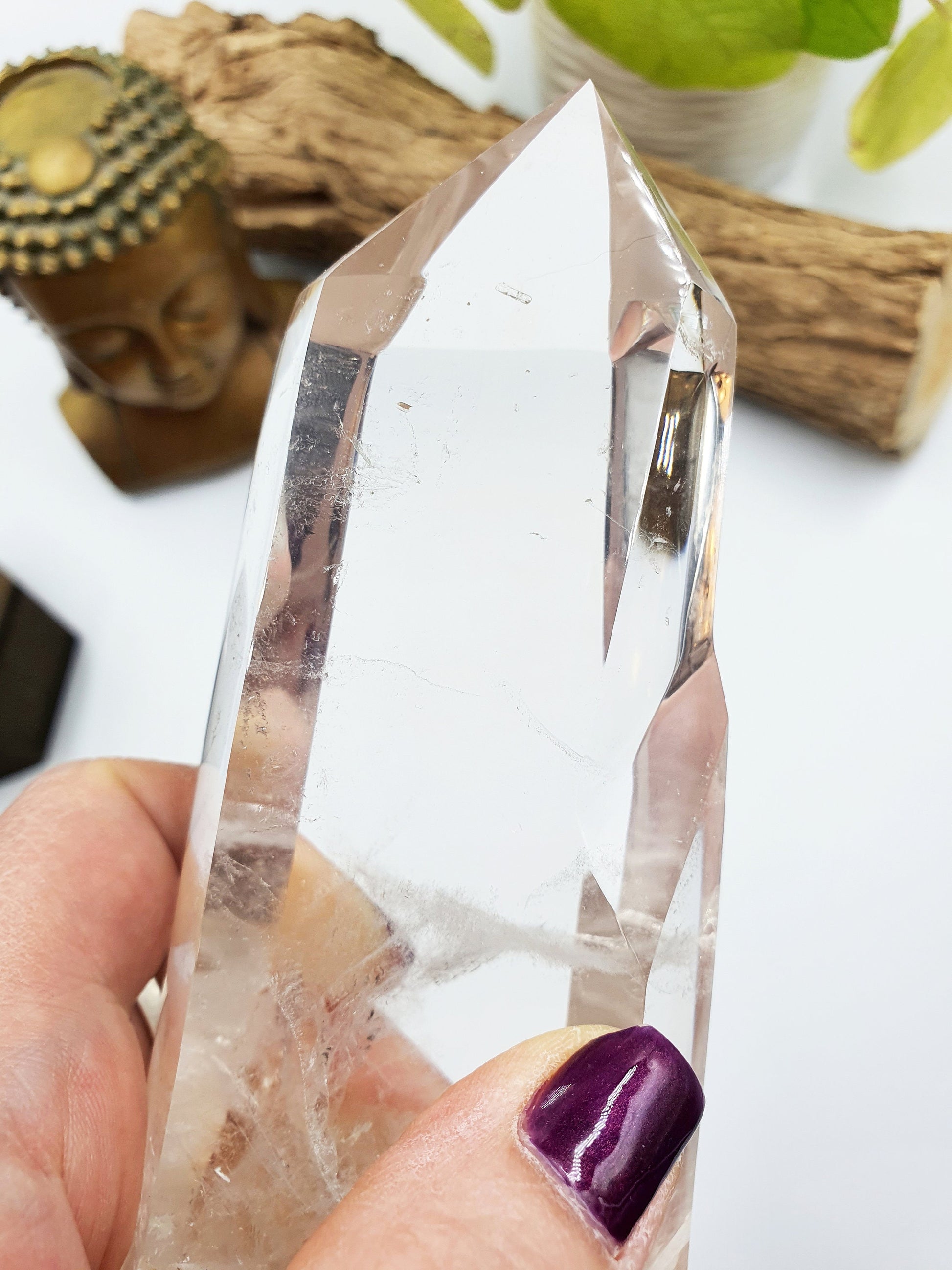 Large Clear Manifestation Quartz Point