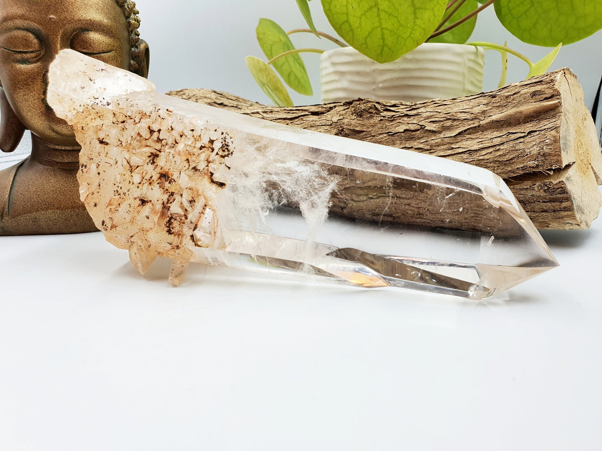 Large Clear Manifestation Quartz Point