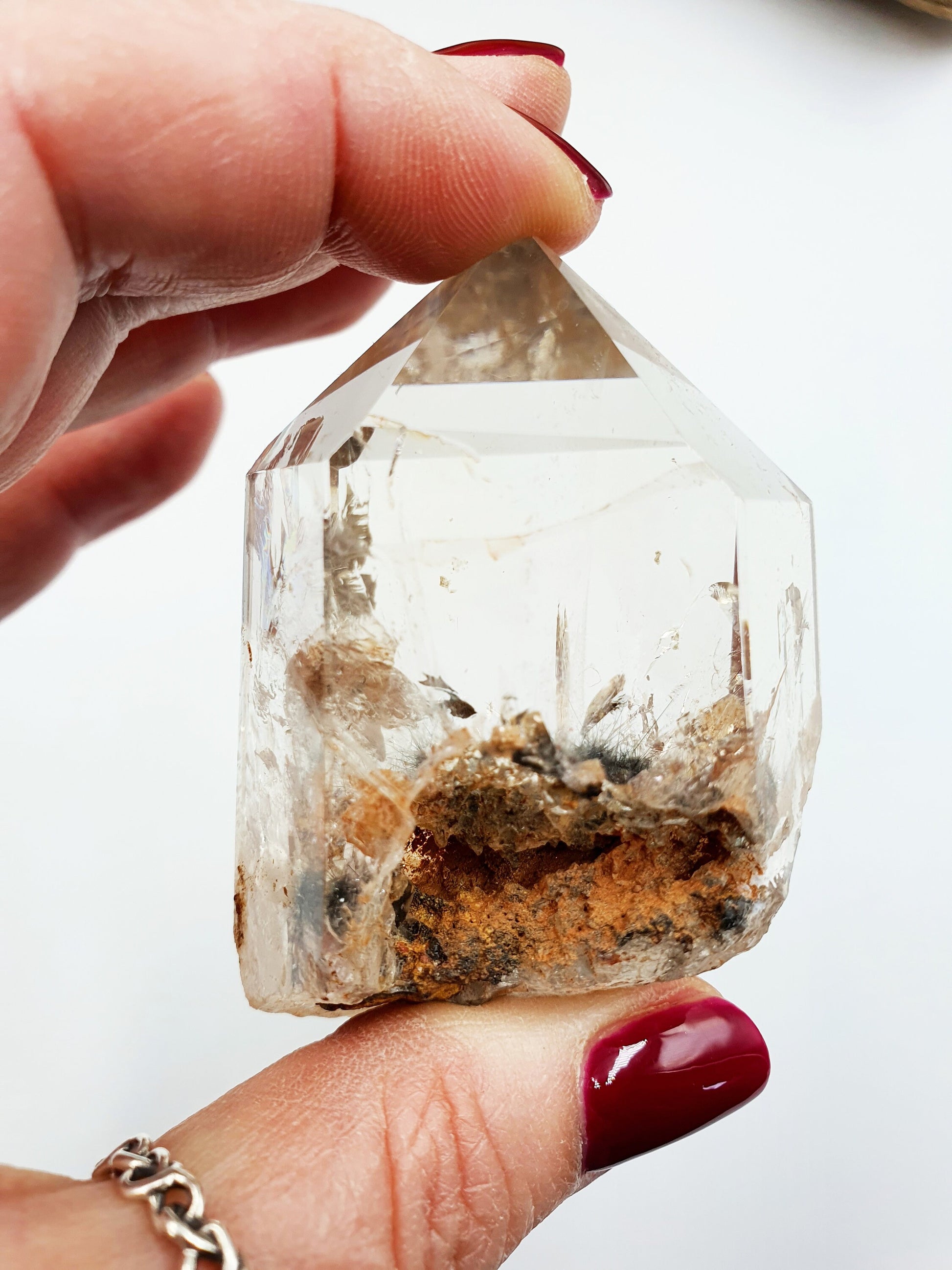 High Grade Garden Quartz Tower with stand /Lodolite Quartz Point