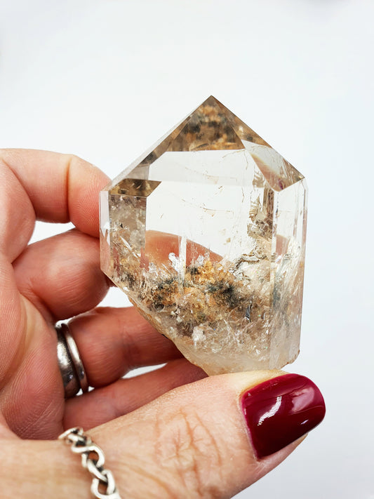 High Grade Garden Quartz Tower with stand /Lodolite Quartz Point