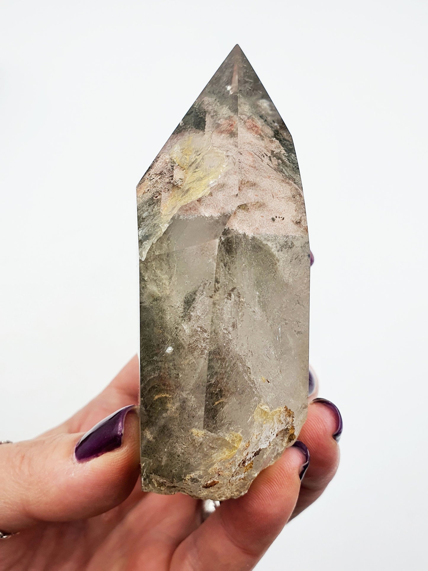 High Grade Green Garden Quartz Freeform /Lodolite Quartz Freeform
