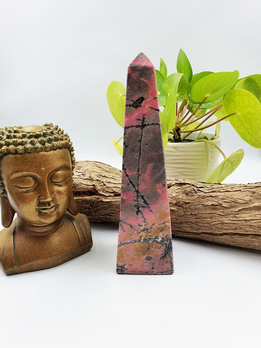 Large Rhodonite Crystal Tower