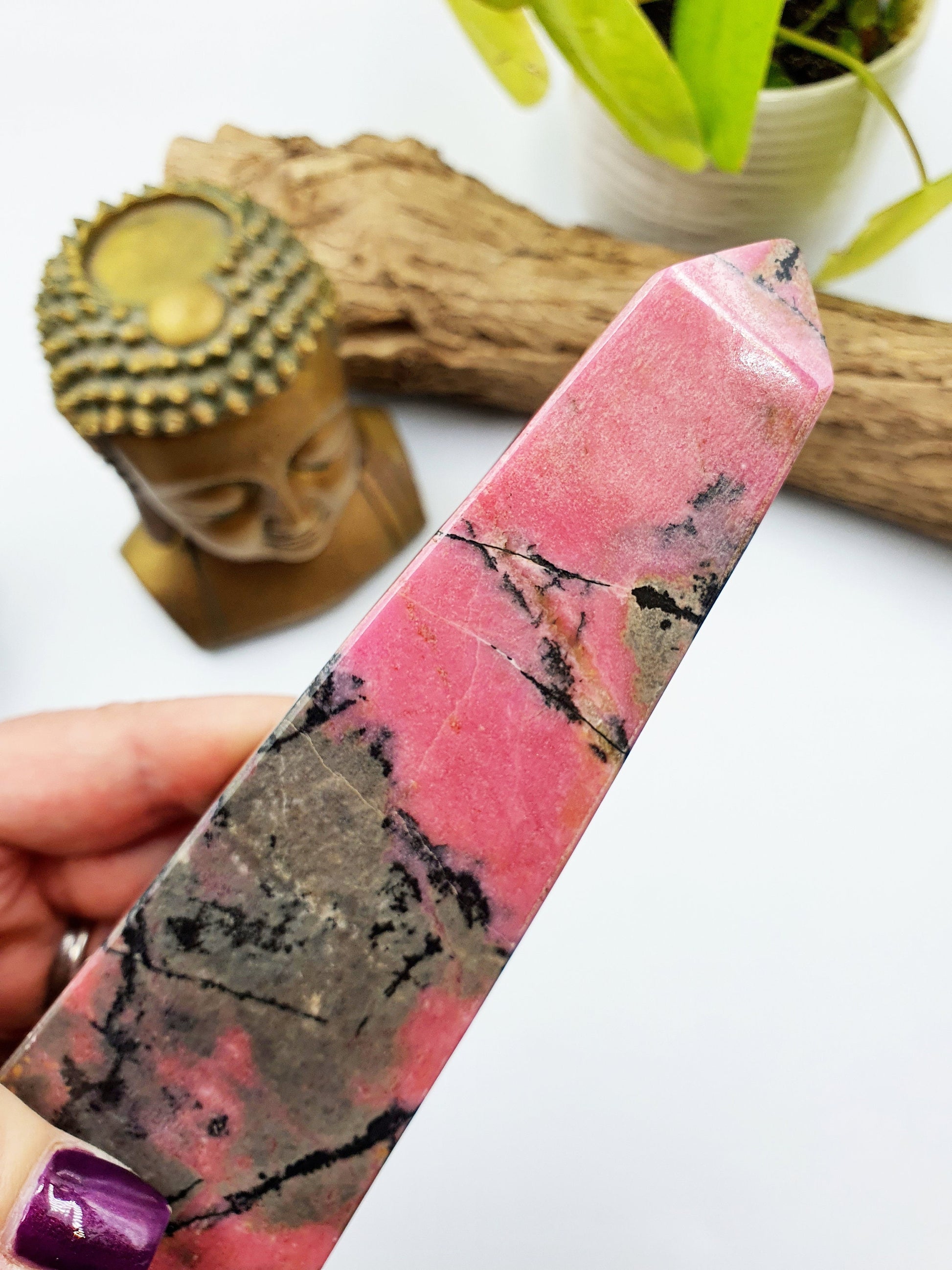 Large Rhodonite Crystal Tower