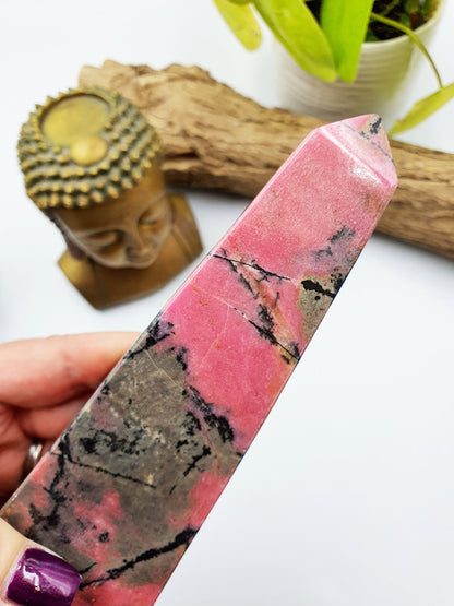 Large Rhodonite Crystal Tower
