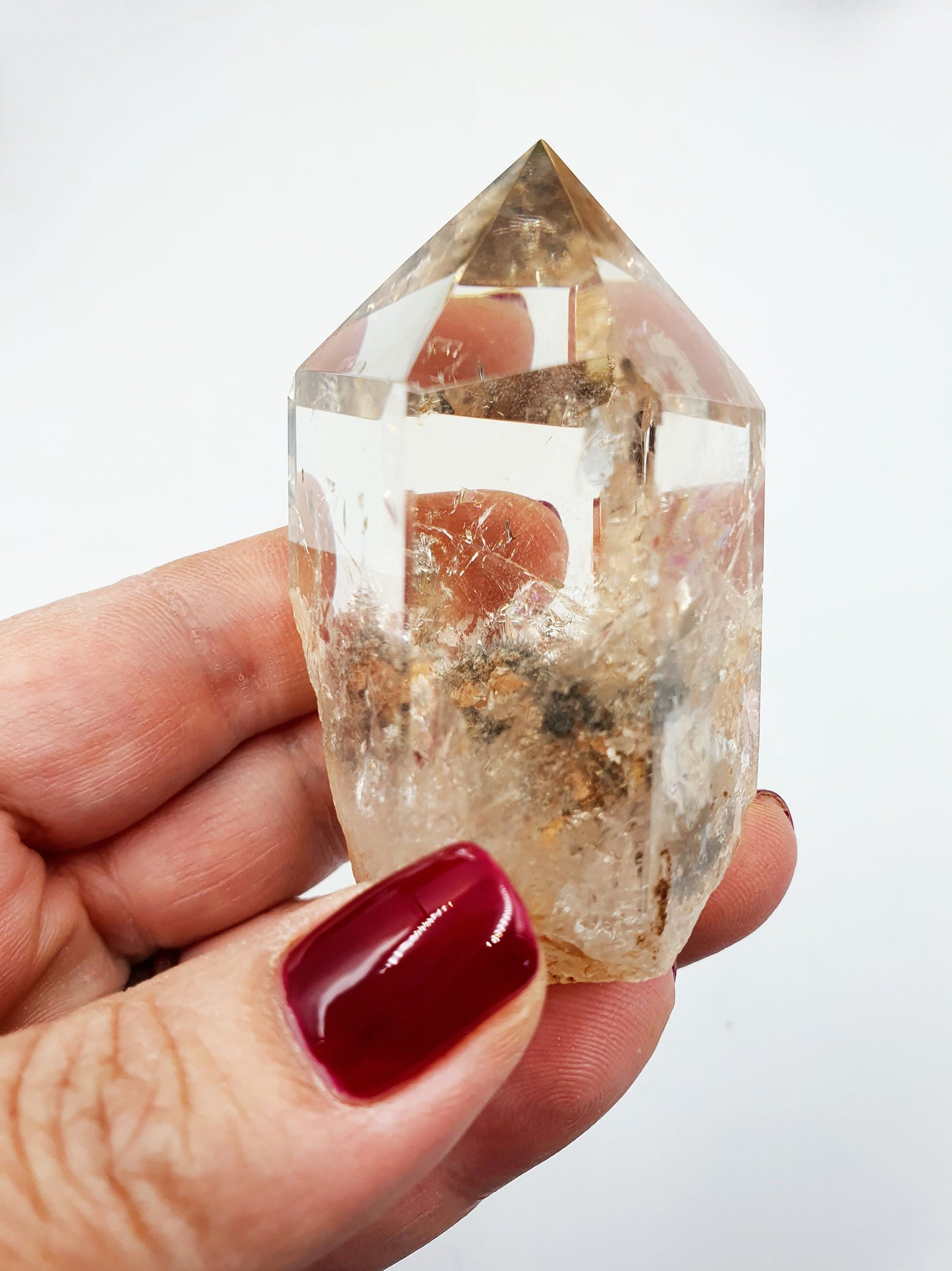 High Grade Garden Quartz Tower with stand /Lodolite Quartz Point