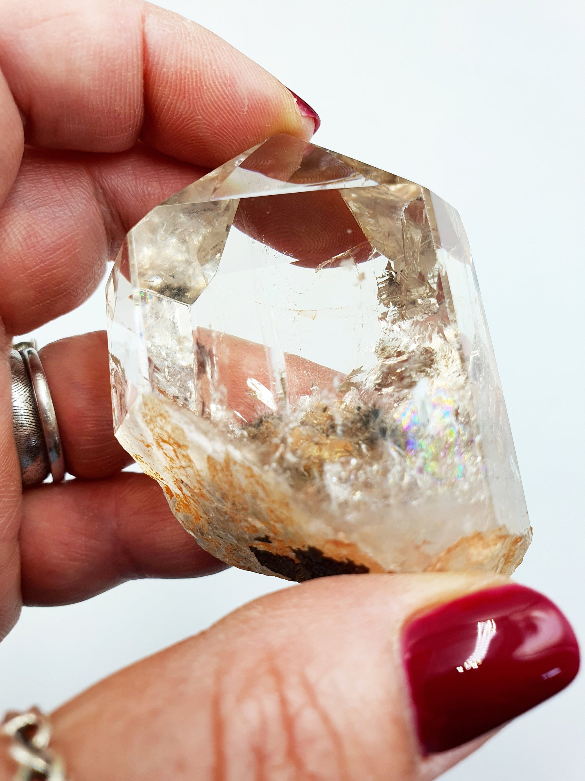 High Grade Garden Quartz Tower with stand /Lodolite Quartz Point