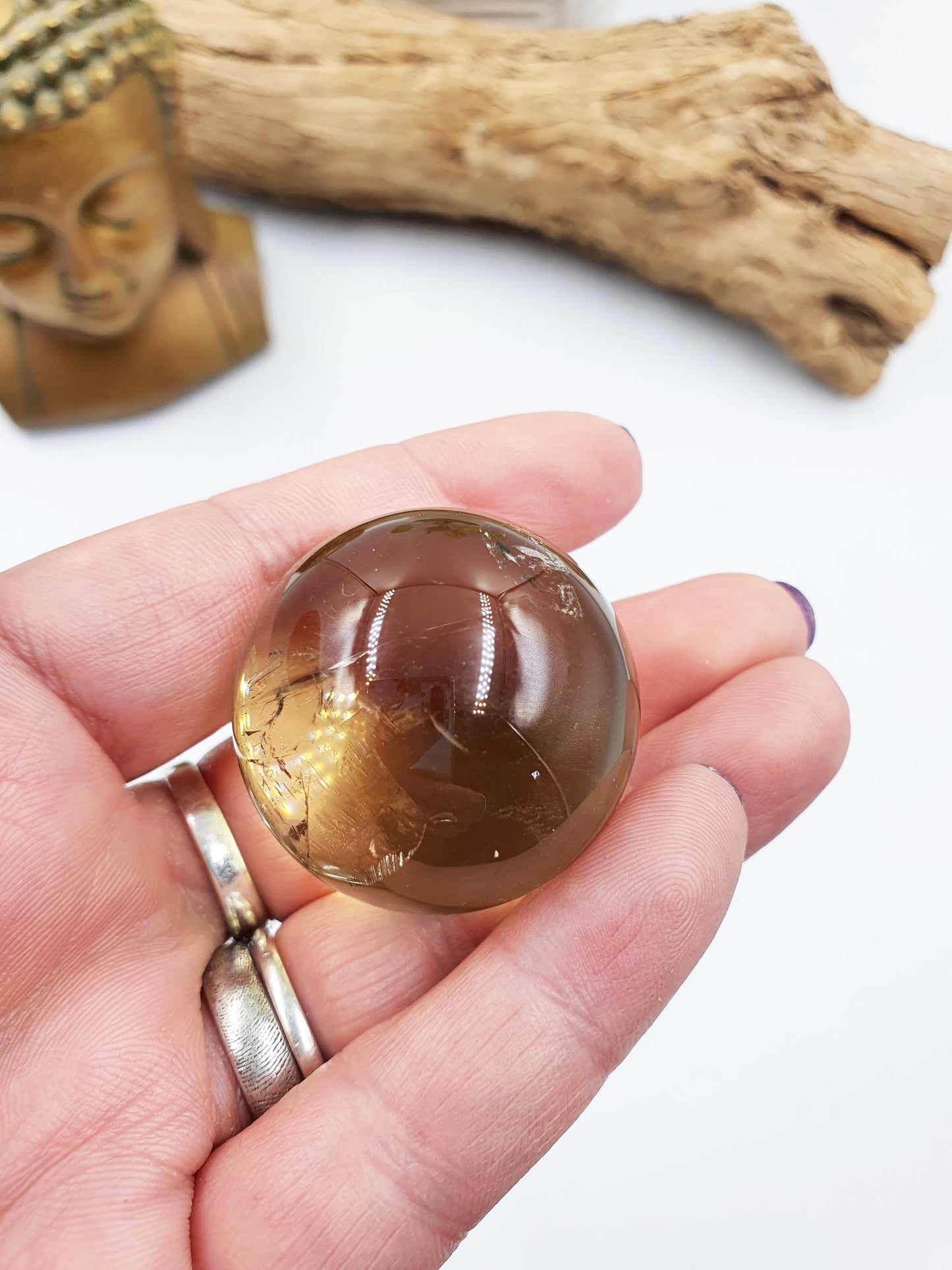 Citrine Sphere with rainbow