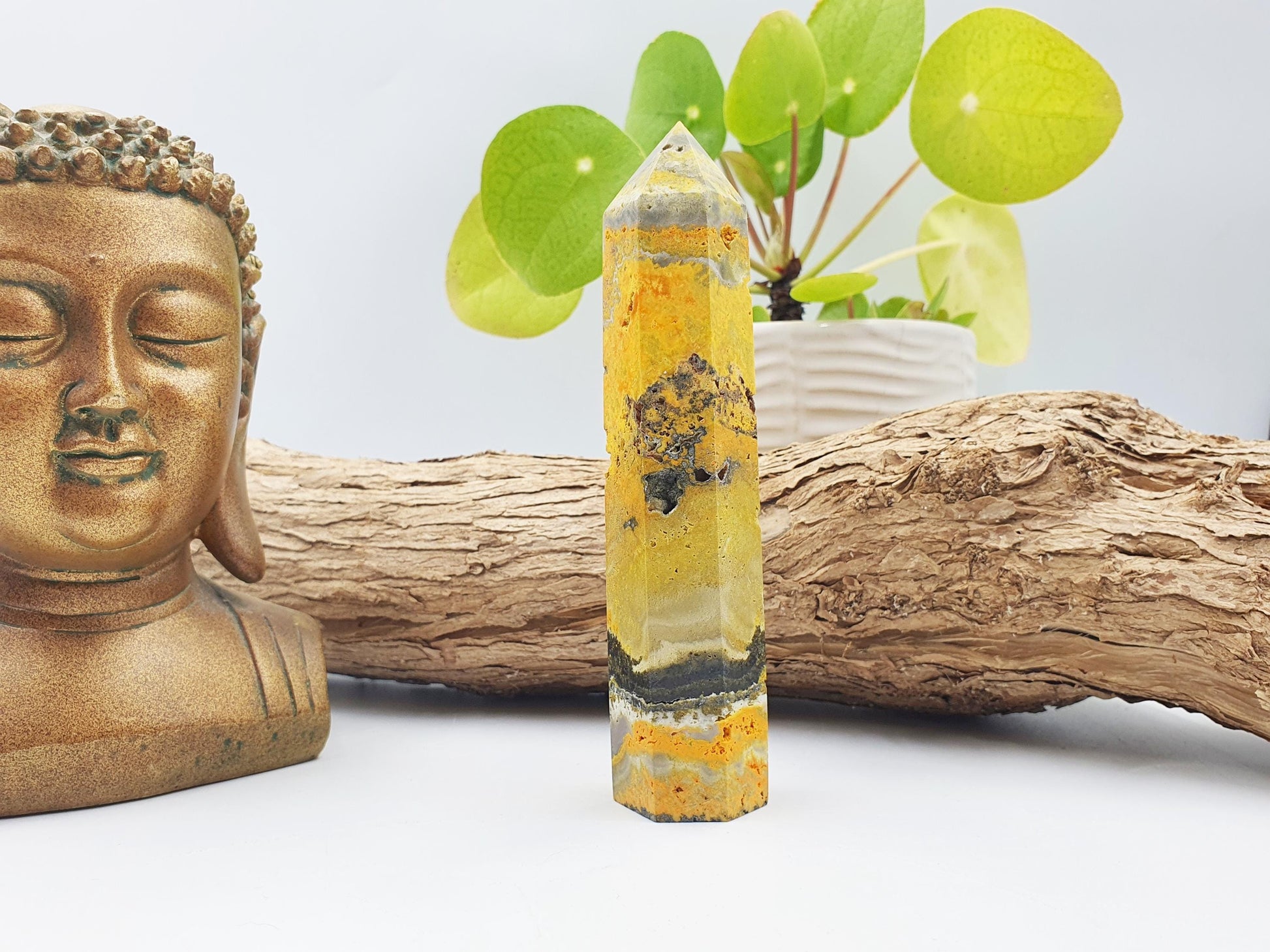 Bumblebee Jasper Tower / Bumblebee Jasper Point / Bumblebee Jasper Obelisk / Bumblebee Jasper Crystal Healing Tower - 155g