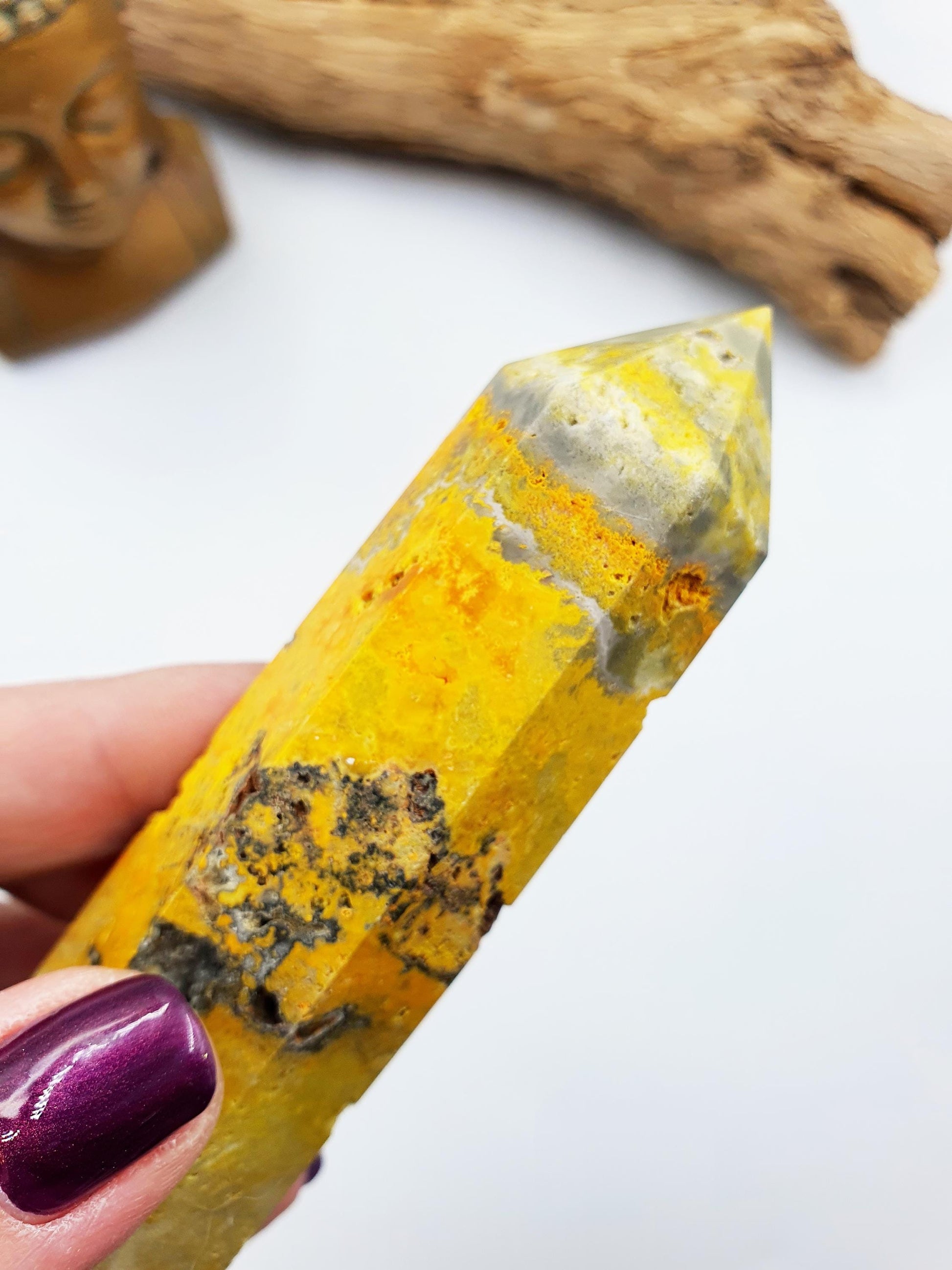 Bumblebee Jasper Tower / Bumblebee Jasper Point / Bumblebee Jasper Obelisk / Bumblebee Jasper Crystal Healing Tower - 155g