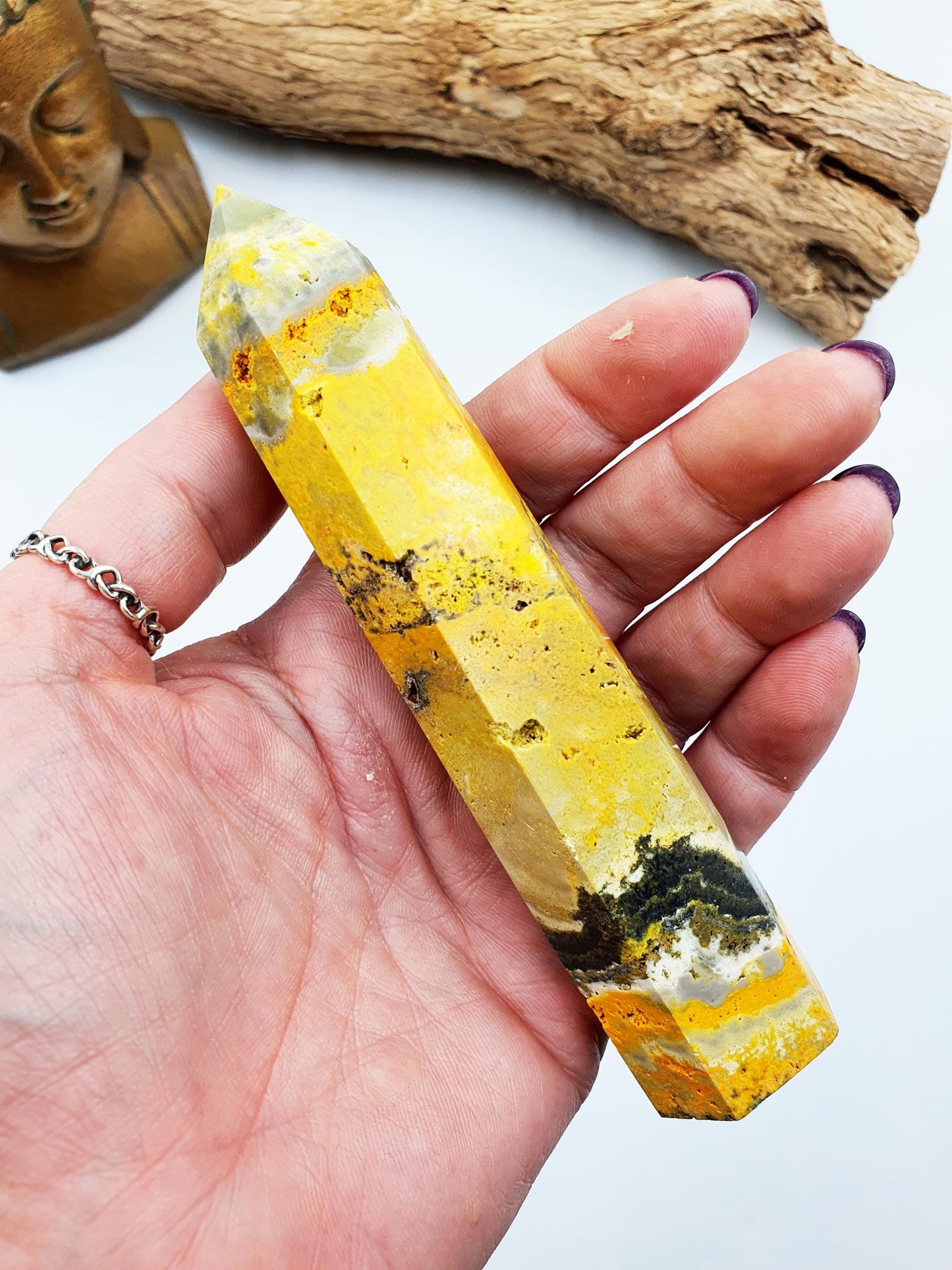 Bumblebee Jasper Tower / Bumblebee Jasper Point / Bumblebee Jasper Obelisk / Bumblebee Jasper Crystal Healing Tower - 155g