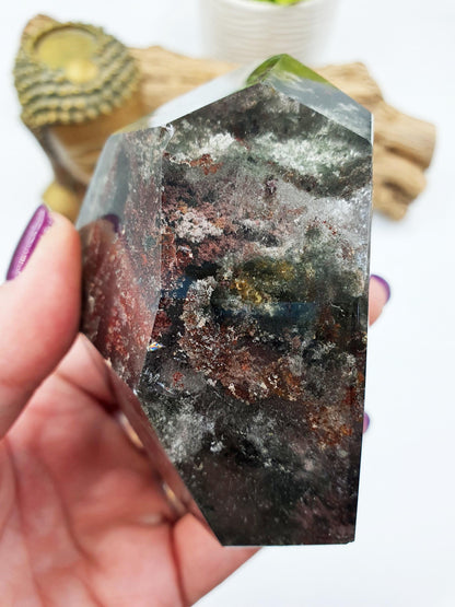 Large Green Garden Quartz Freeform /Lodolite Quartz Freeform