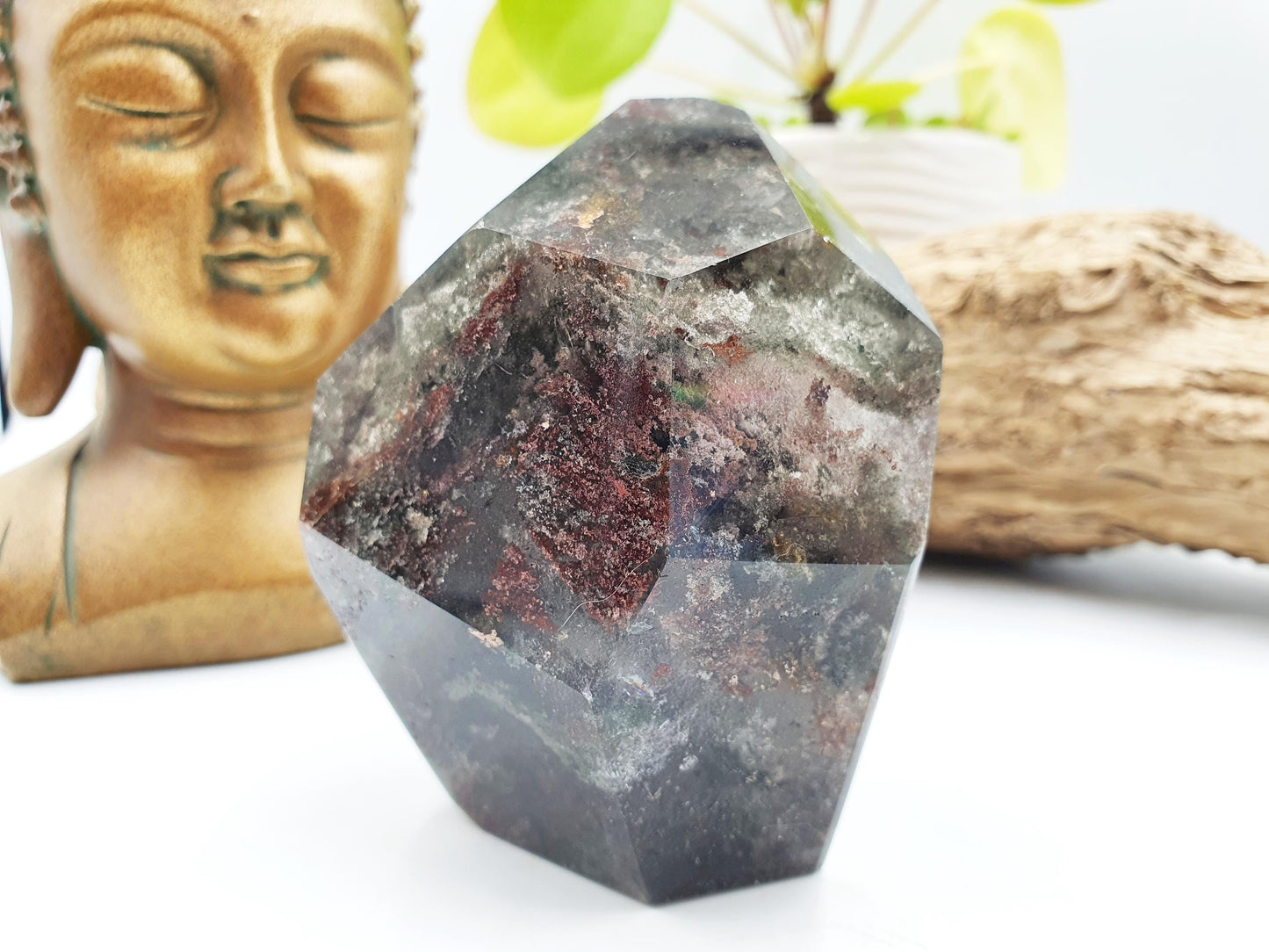 Large Green Garden Quartz Freeform /Lodolite Quartz Freeform