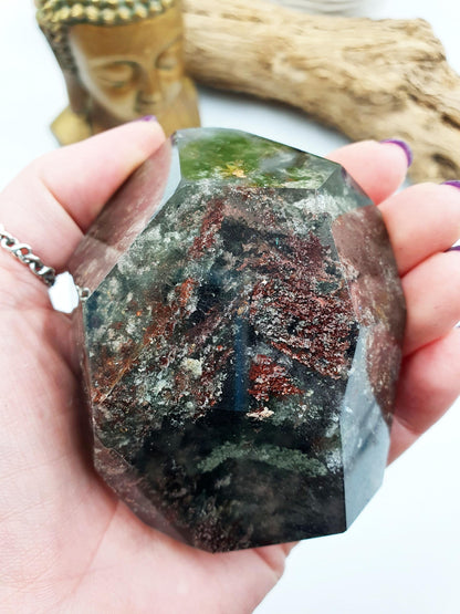 Large Green Garden Quartz Freeform /Lodolite Quartz Freeform