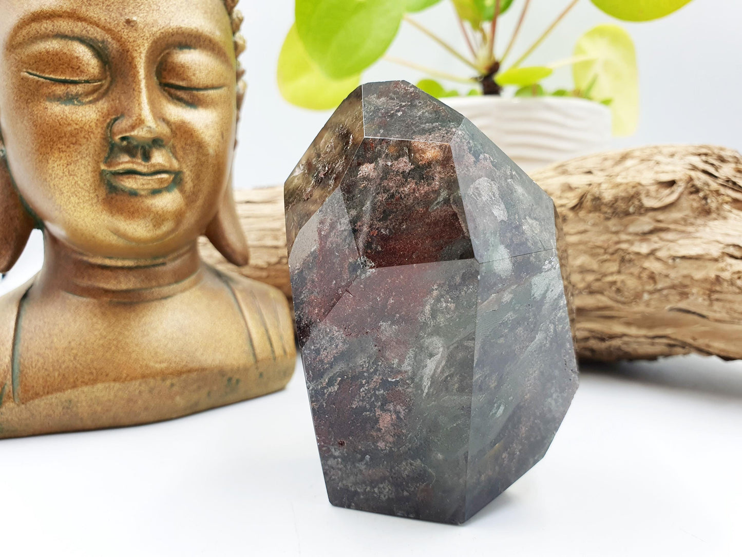 Large Green Garden Quartz Freeform /Lodolite Quartz Freeform