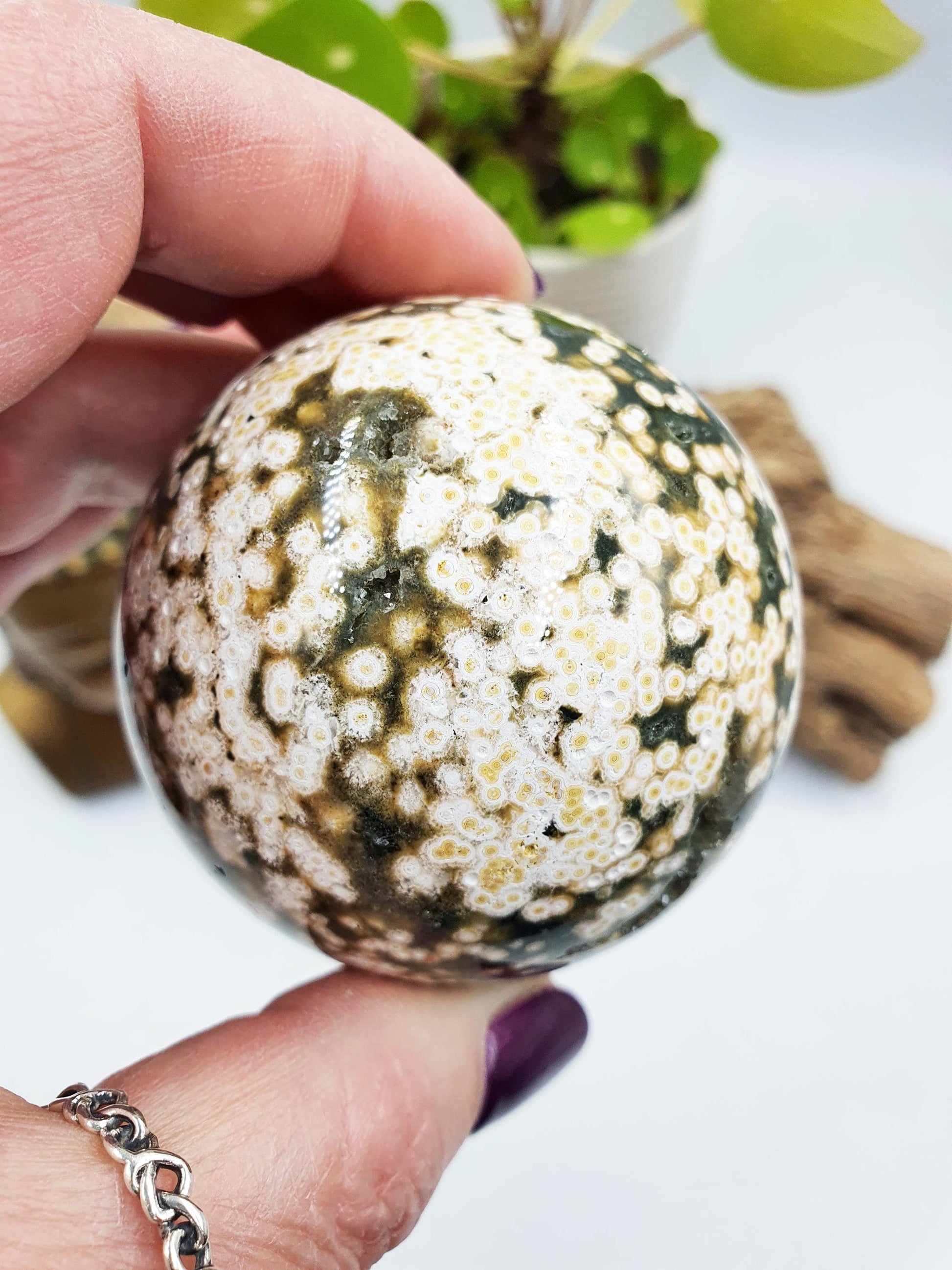 Orbicular Ocean Jasper Sphere