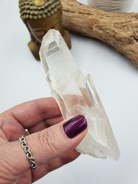 Rare Large Lemurian Quartz Cluster Wand with rainbow