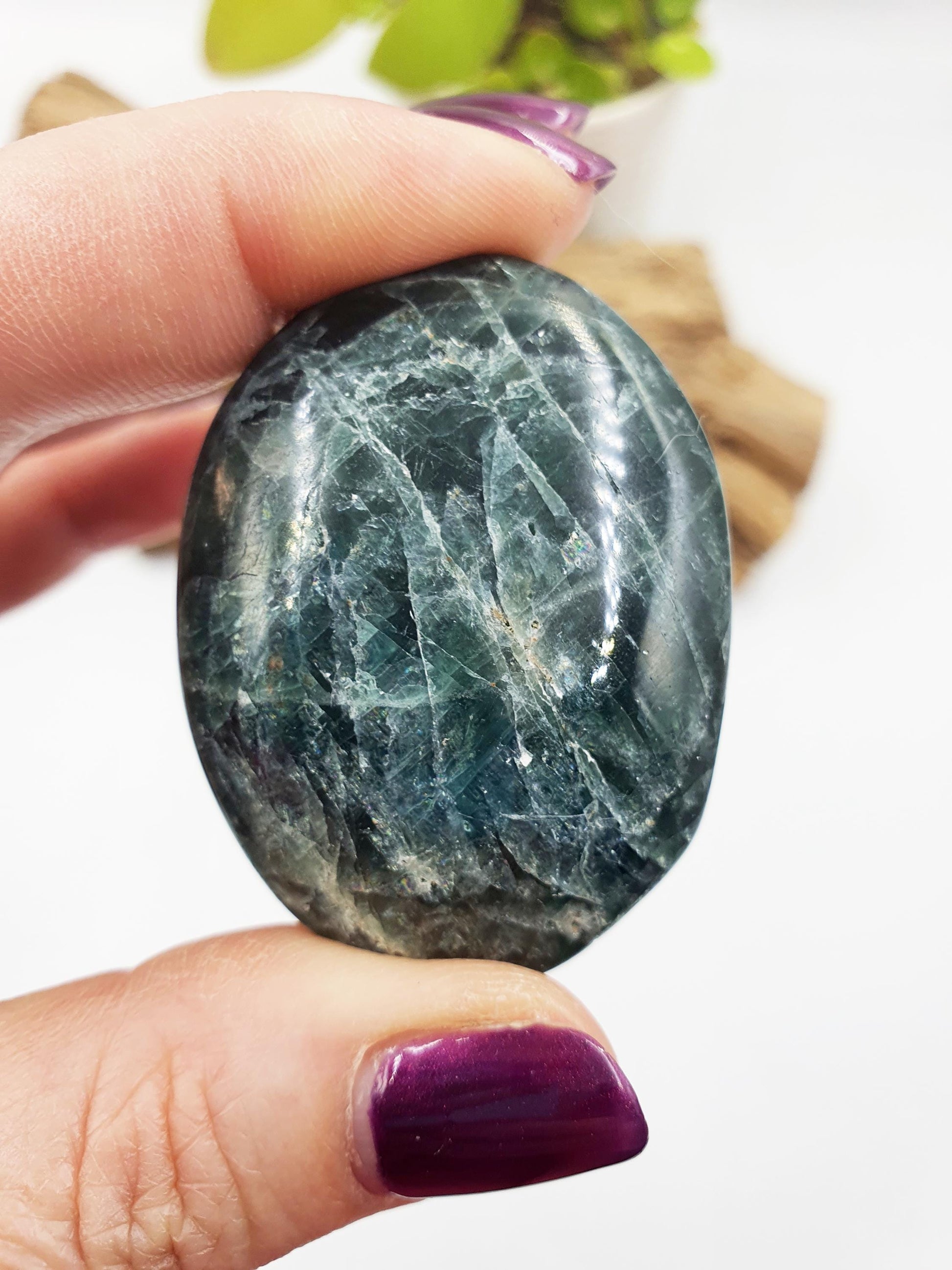 Blue Apatite Palm
