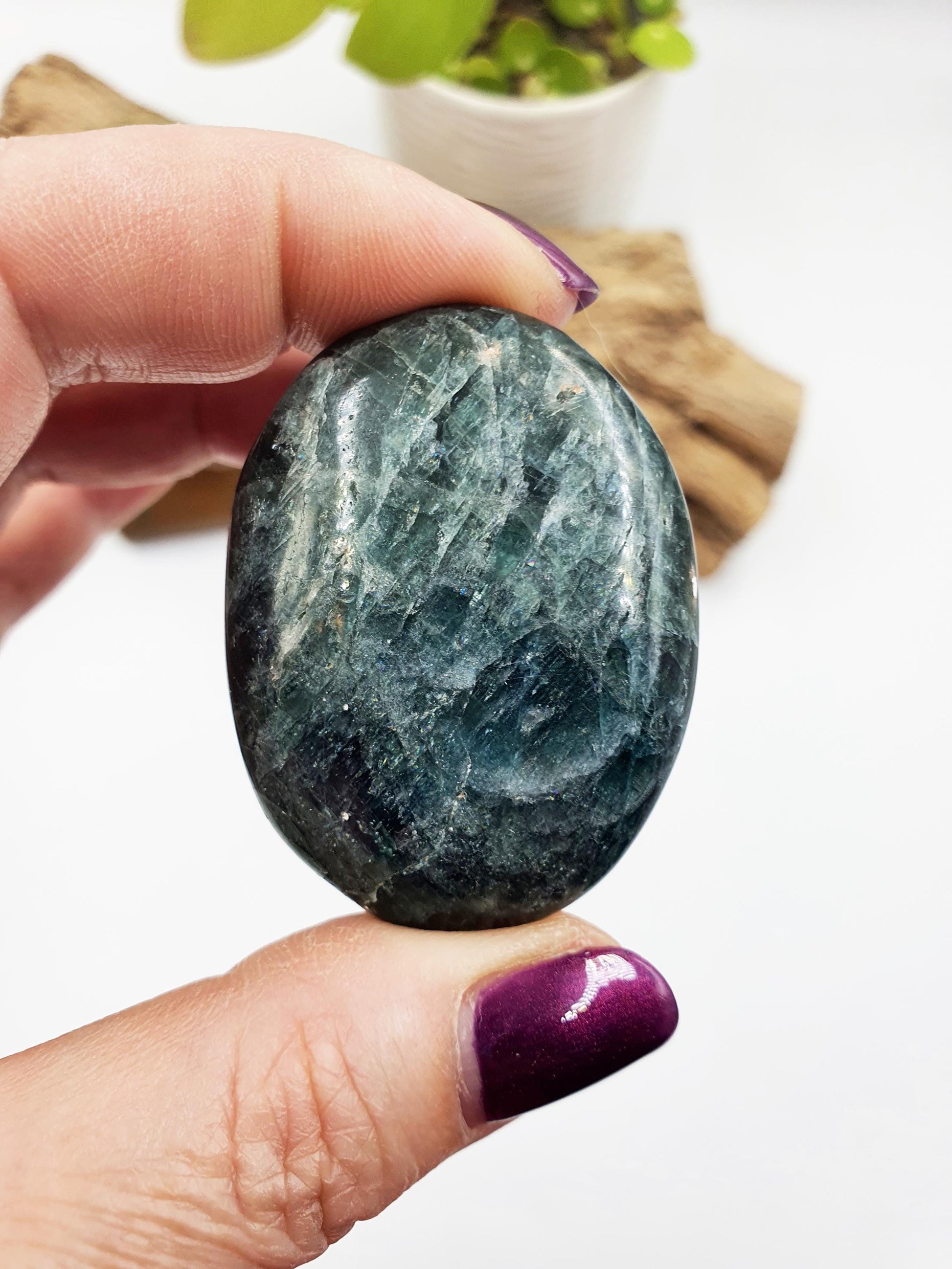 Blue Apatite Palm