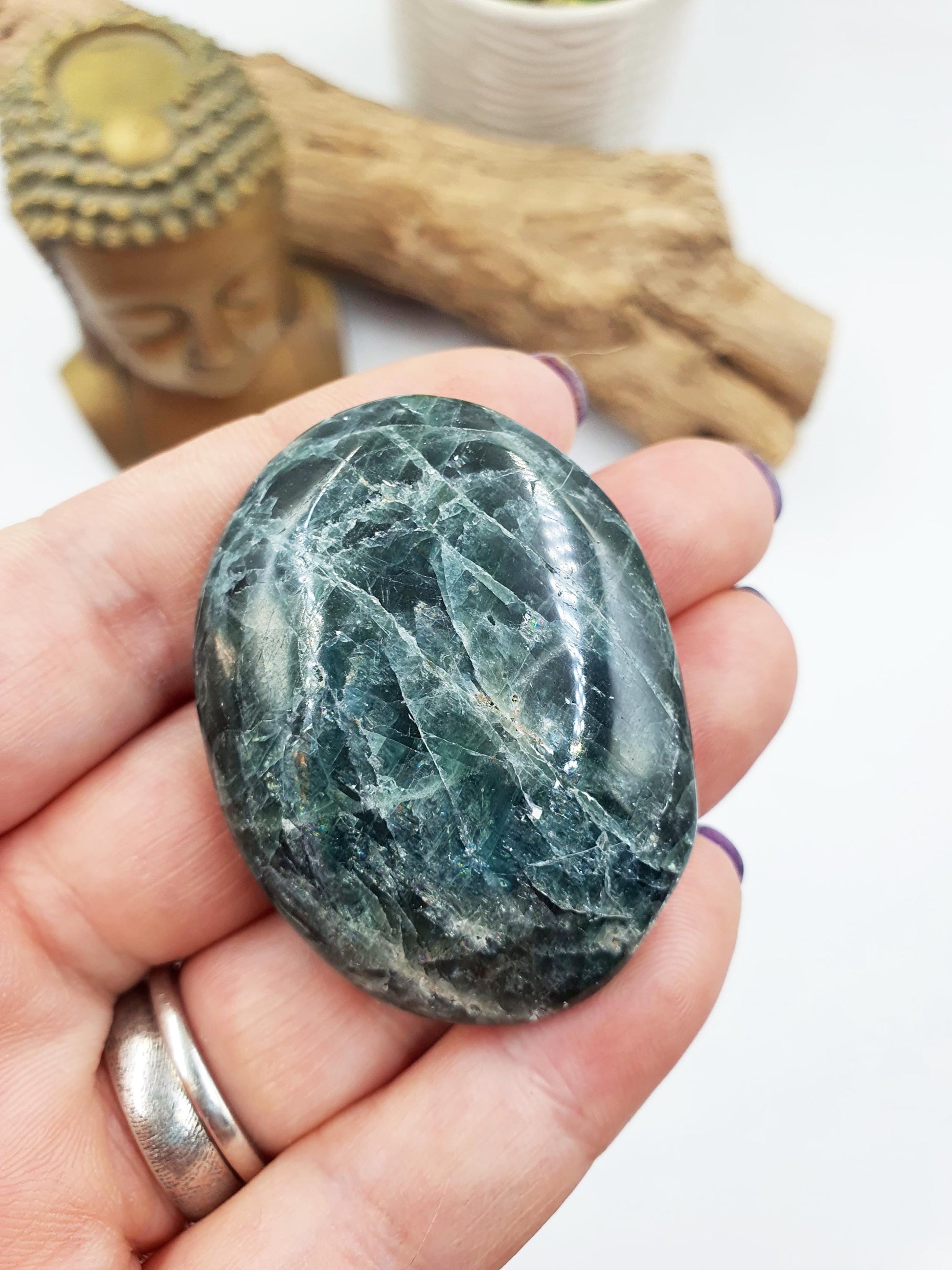Blue Apatite Palm