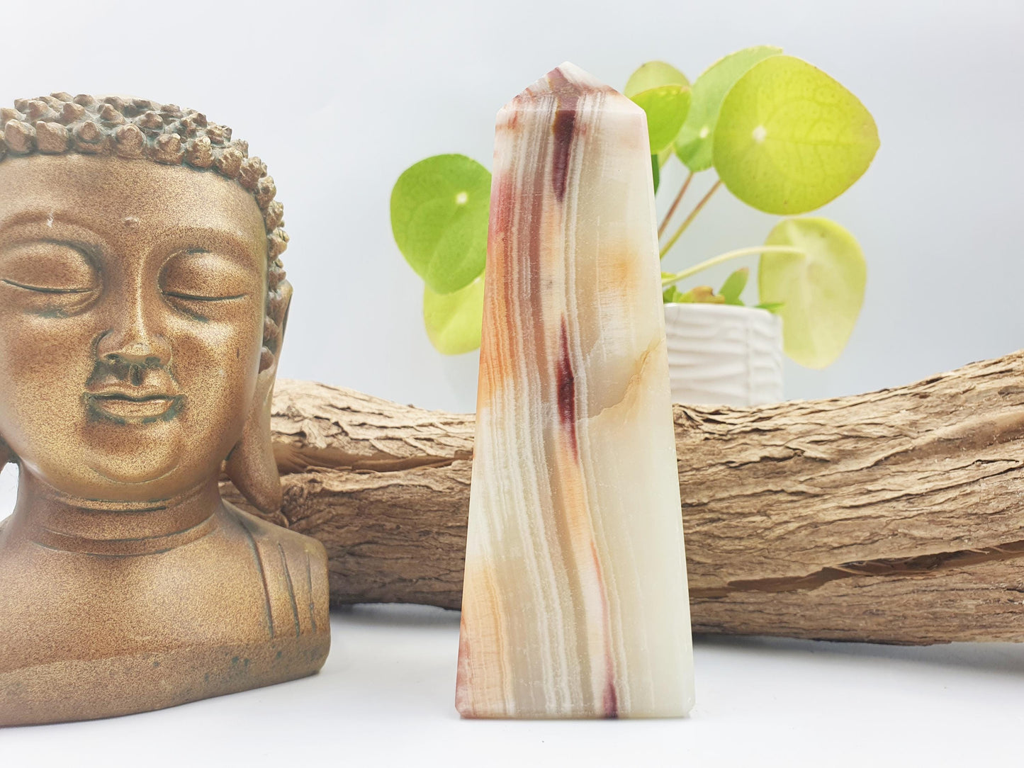Peach Calcite Crystal Tower