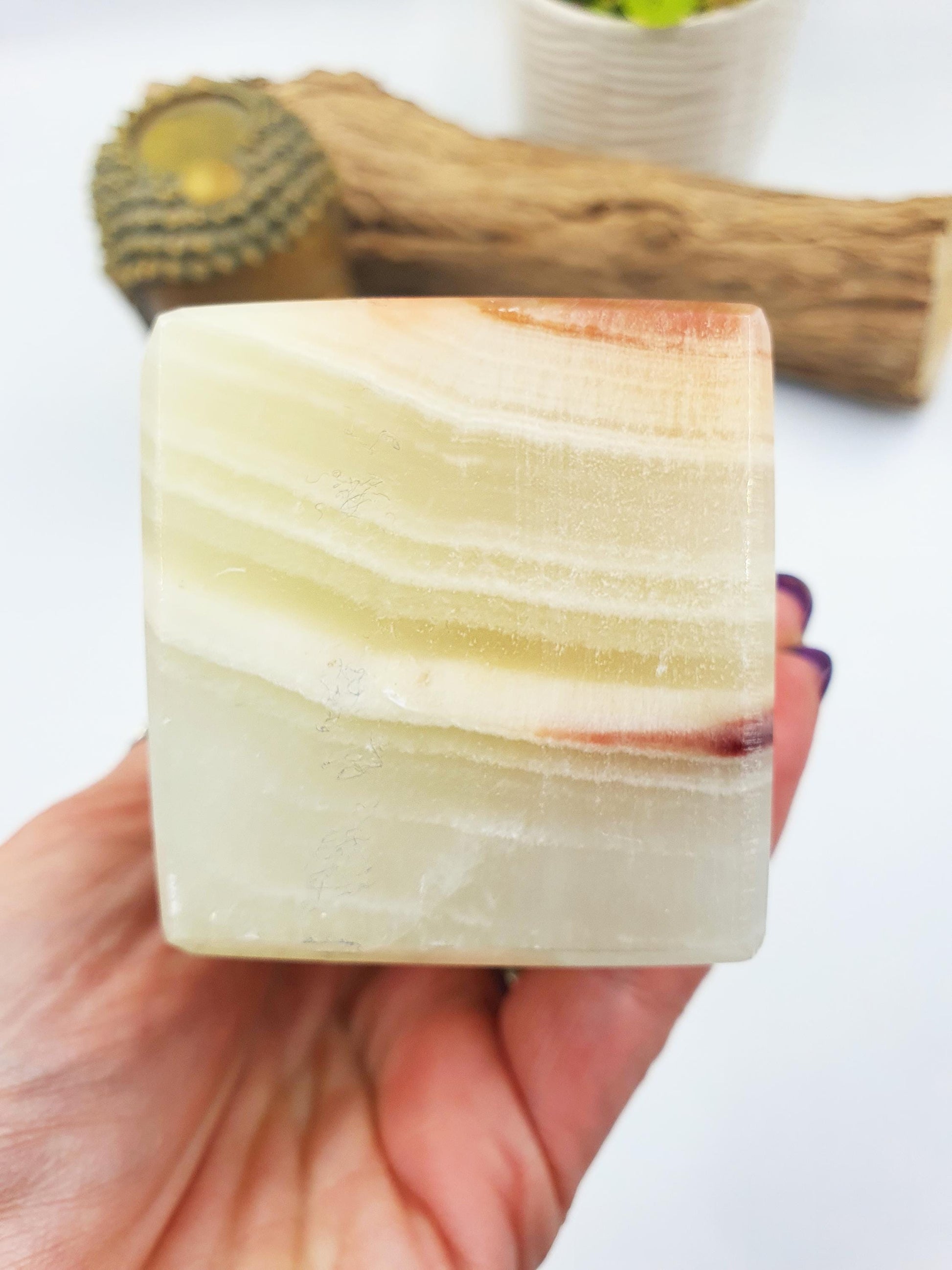 Peach Calcite Crystal Tower