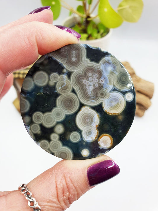 Orbicular Ocean Jasper Disc