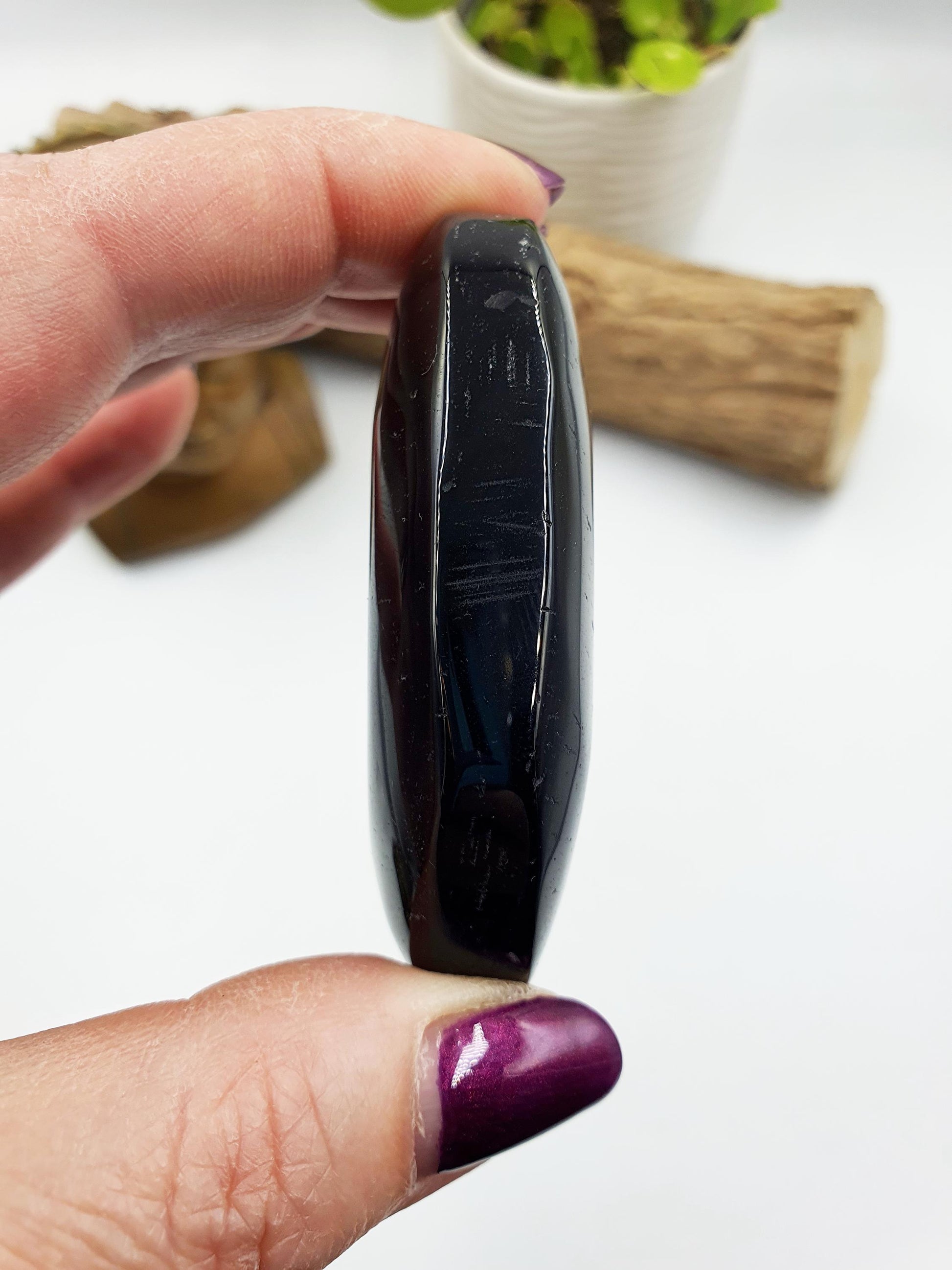 Large Black Banded Agate Drusy Palm