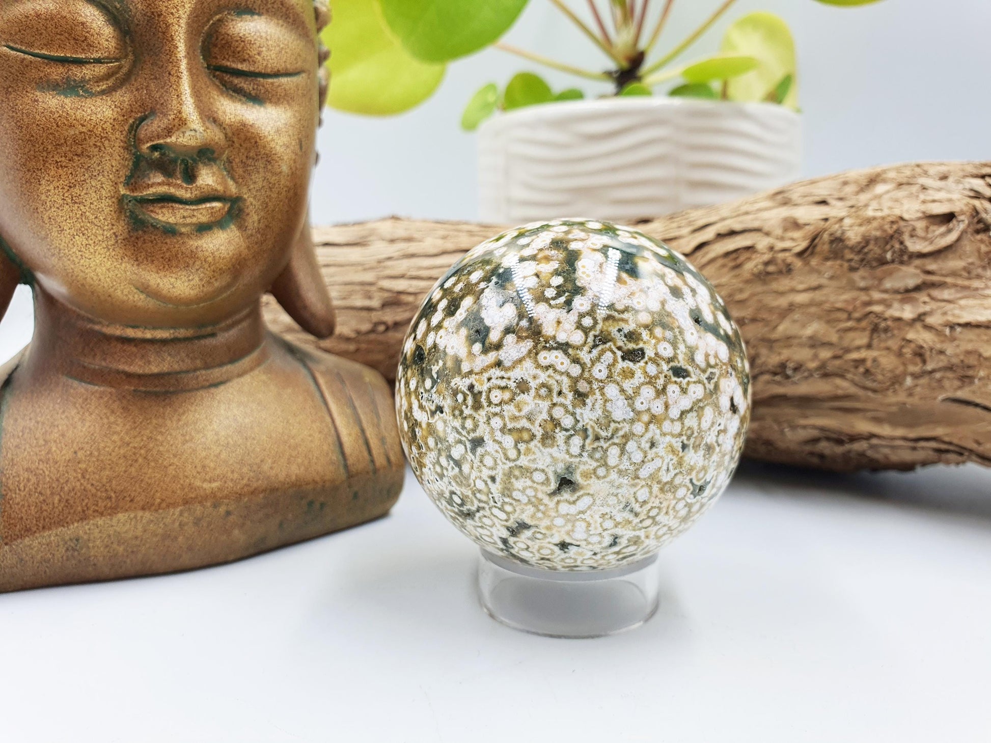 Orbicular Ocean Jasper Sphere