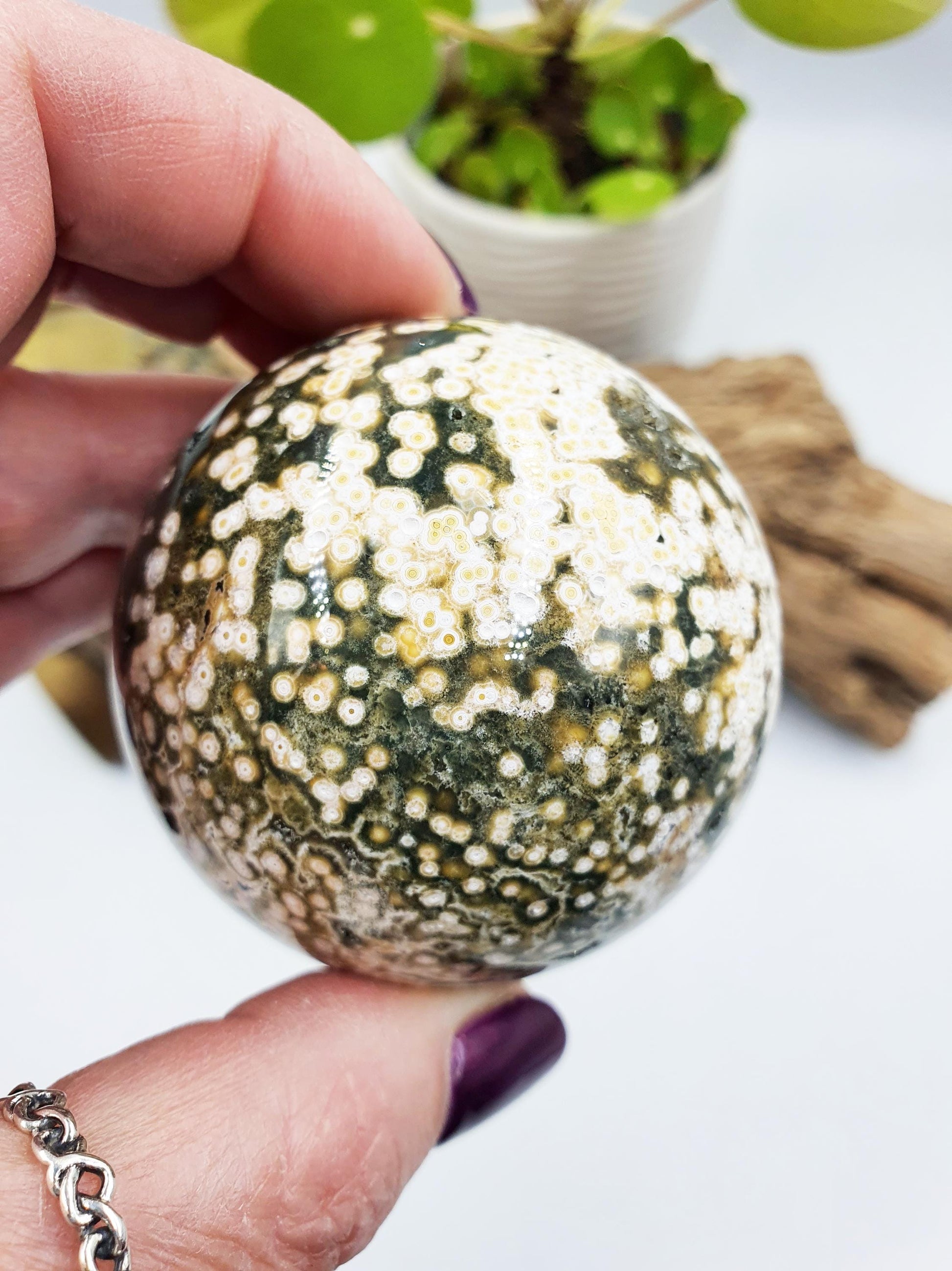 Orbicular Ocean Jasper Sphere