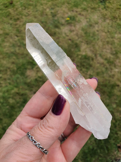 Rare Large Lemurian Quartz Cluster Wand with rainbow