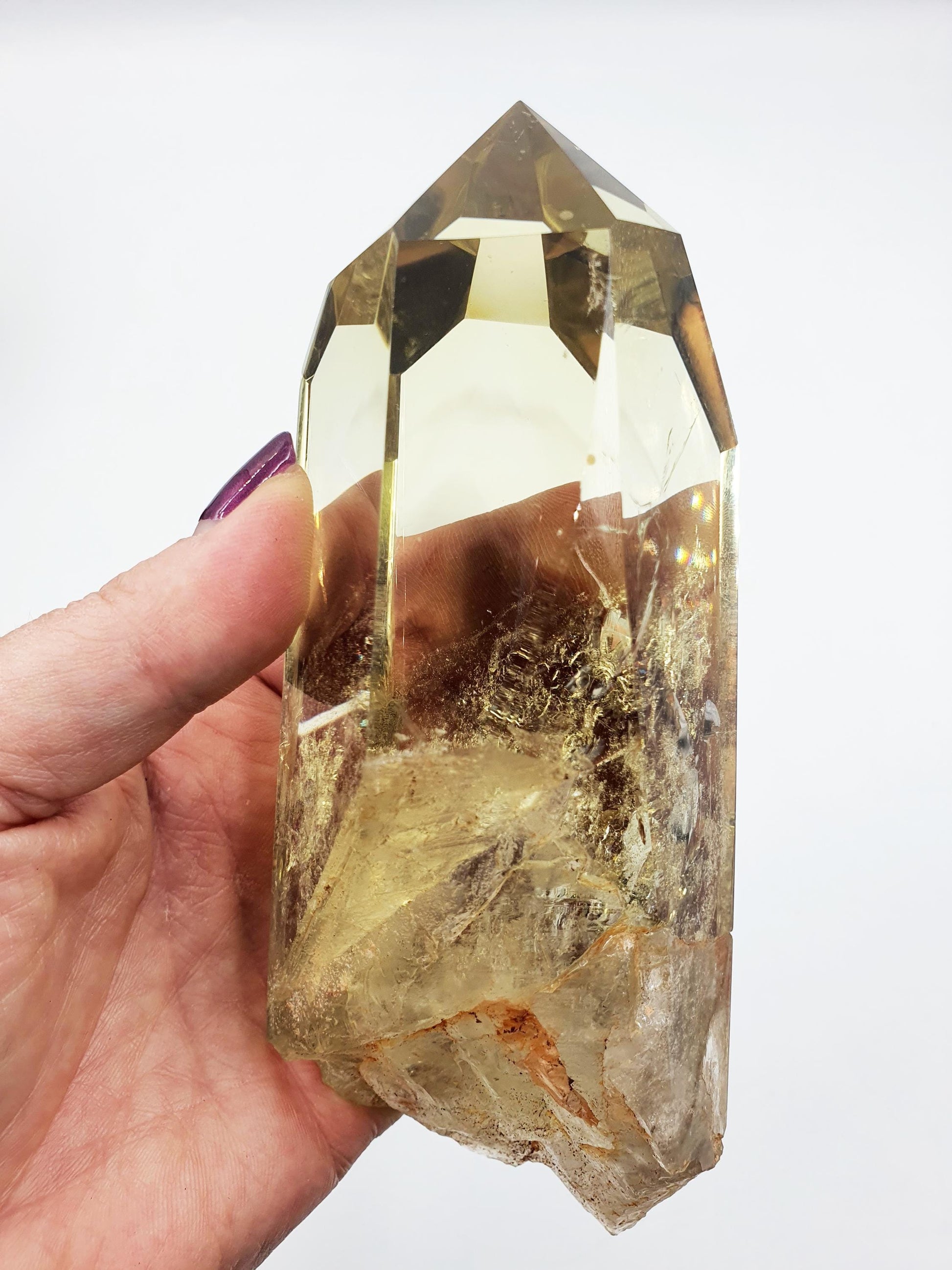 High Grade Large Phantom Citrine Tower with stand
