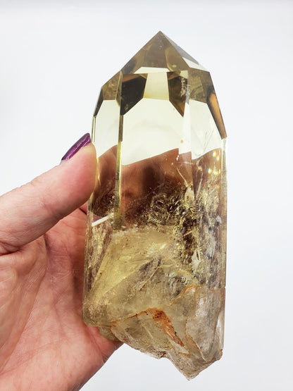 High Grade Large Phantom Citrine Tower with stand