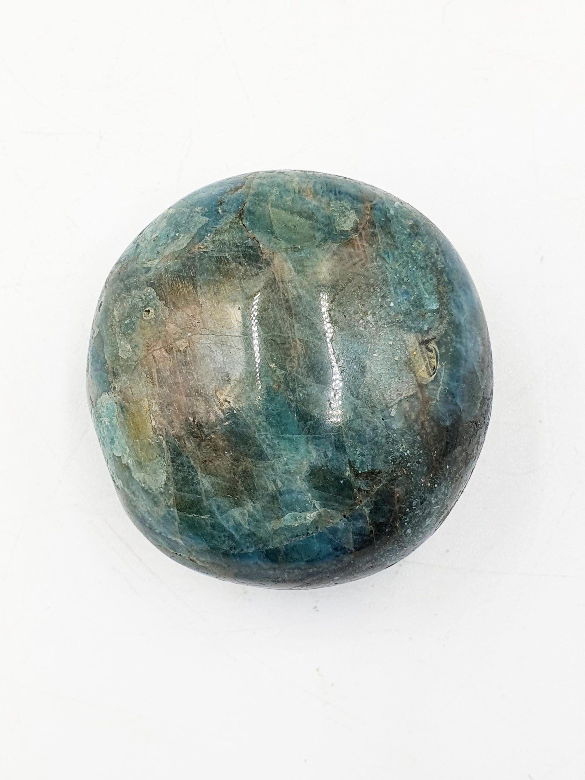 Flashy Blue Apatite Palm Stone