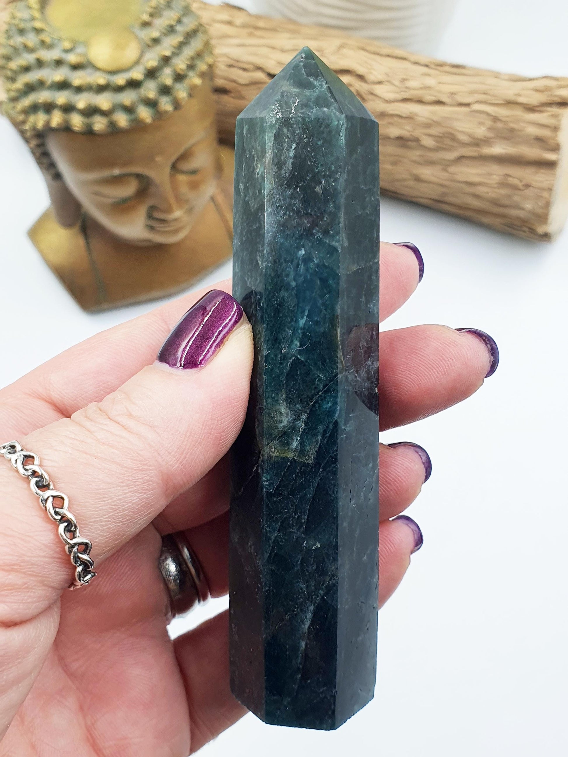Dark Blue Apatite Tower