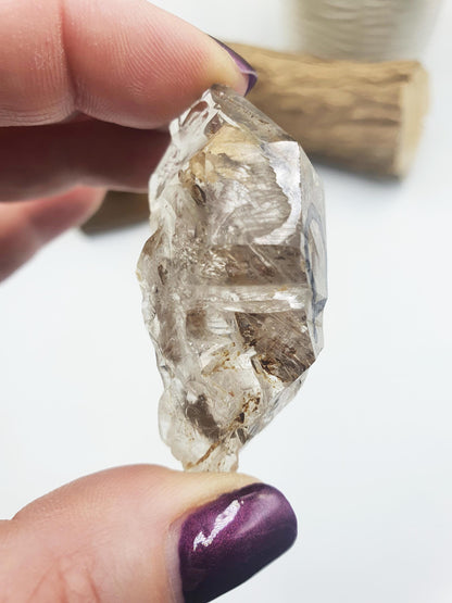 Elestial Carbon Enhydro Quartz