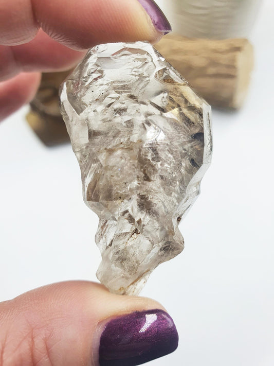 Elestial Carbon Enhydro Quartz