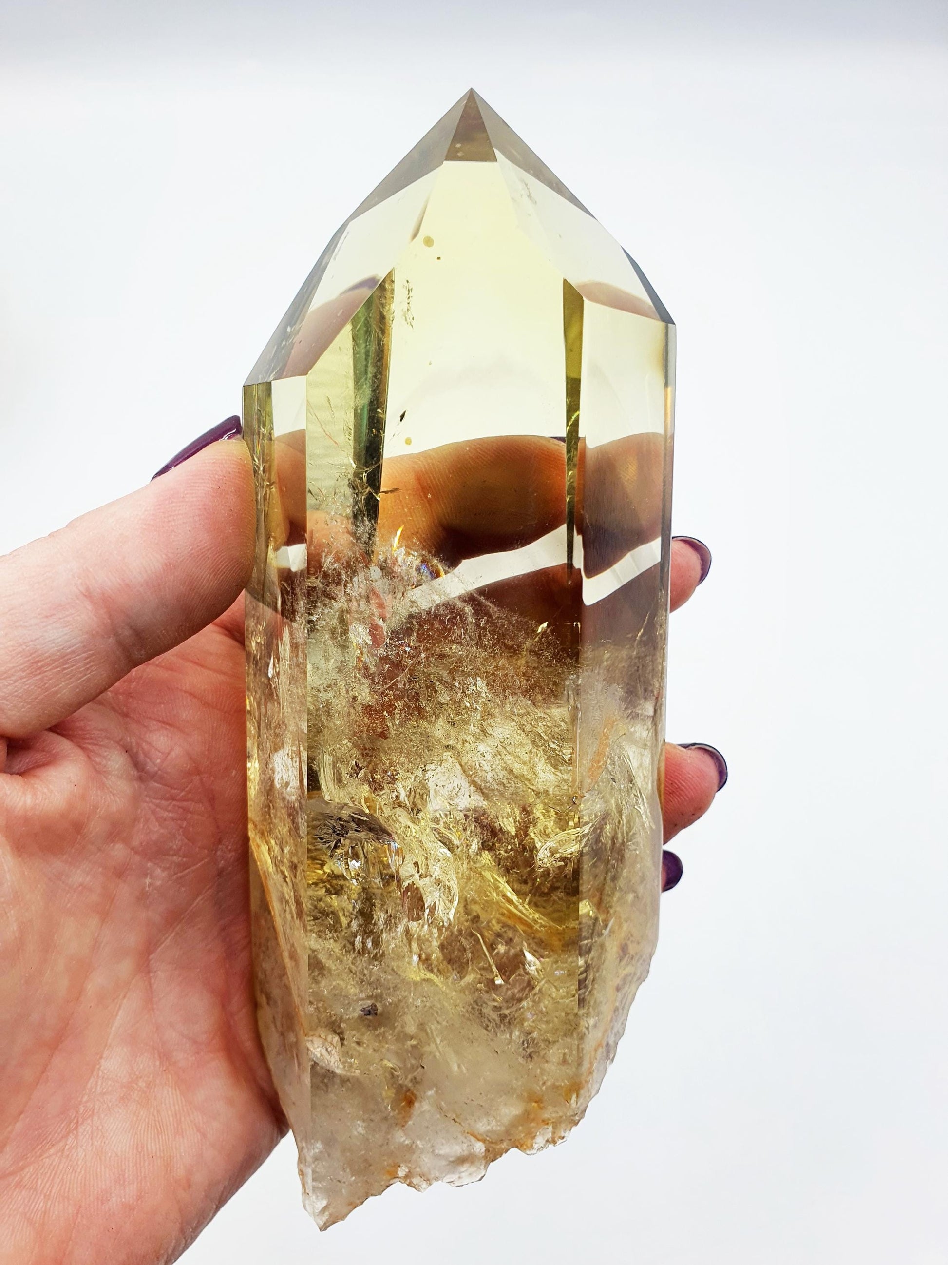 High Grade Large Phantom Citrine Tower with stand